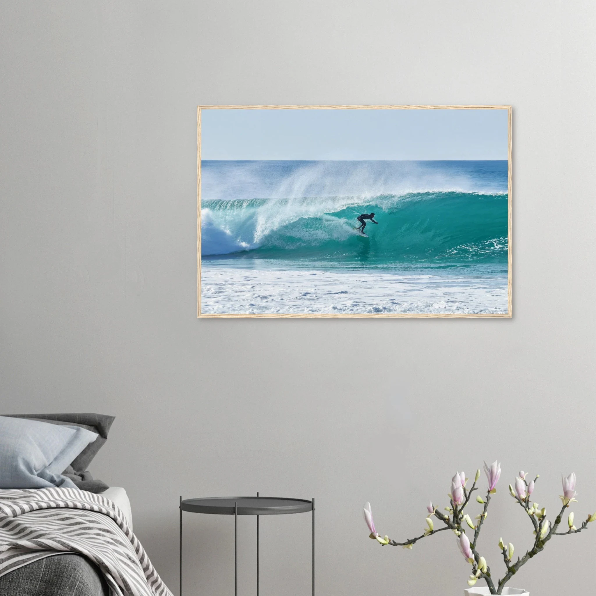 Siargao, Philippinen – Tropische Insel mit rechtem Reefbreak Cloud 9, Austragungsort der Siargao Cup. Poster im Holzrahmen.
