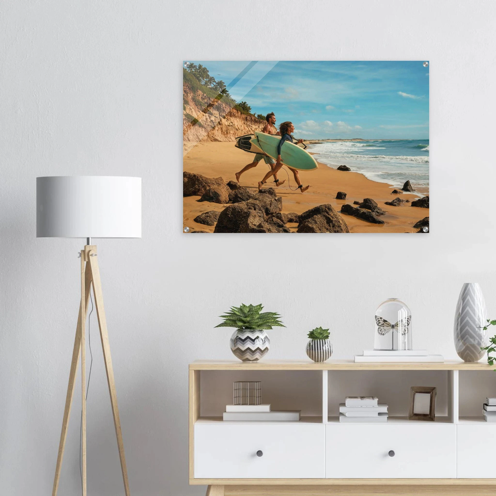 Florianópolis, Brasilien – Insel in Santa Catarina mit über 40 Stränden und Heimspot brasilianischer Pro-Surfer. Kunstdruck auf Acrylglas.