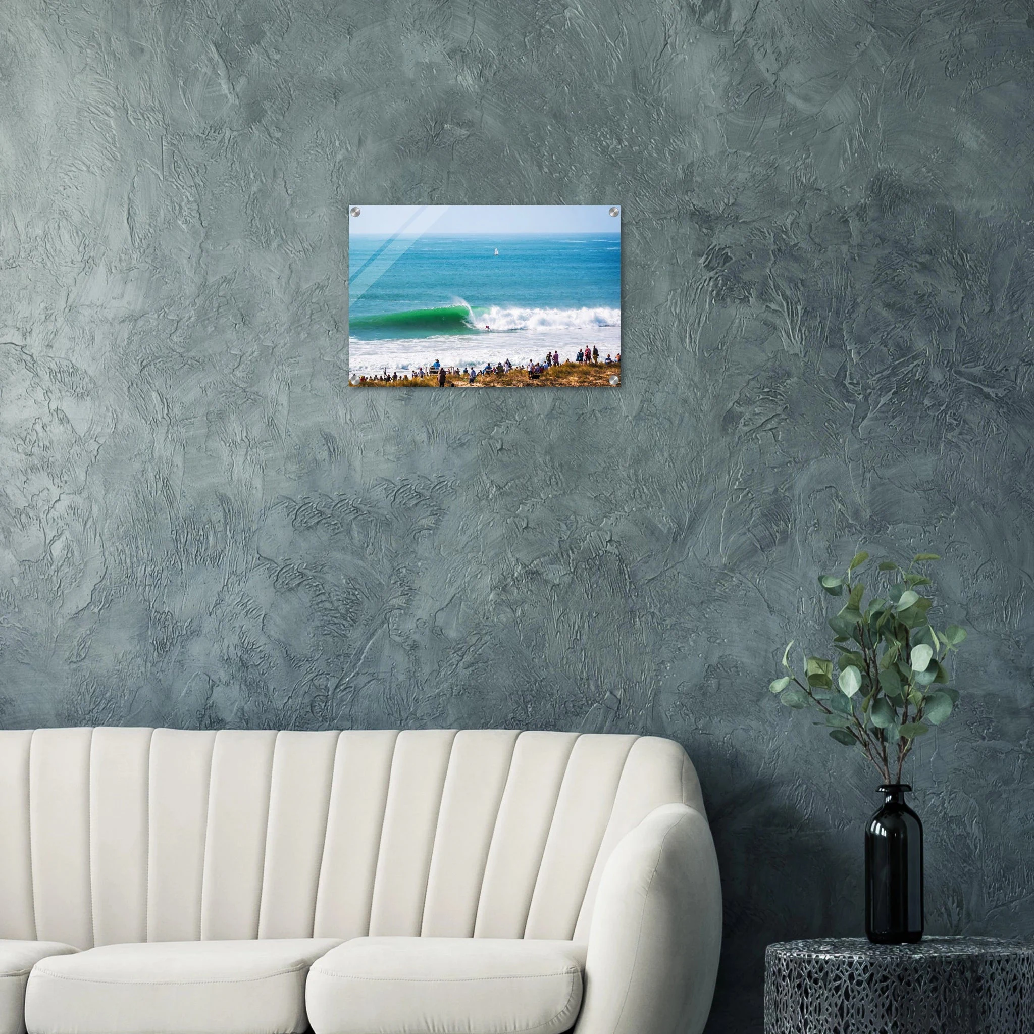 Peniche, Portugal – Halbinsel mit Supertubos-Beachbreak, Austragungsort der WSL Meo Rip Curl Pro Portugal. Kunstdruck auf Acrylglas.