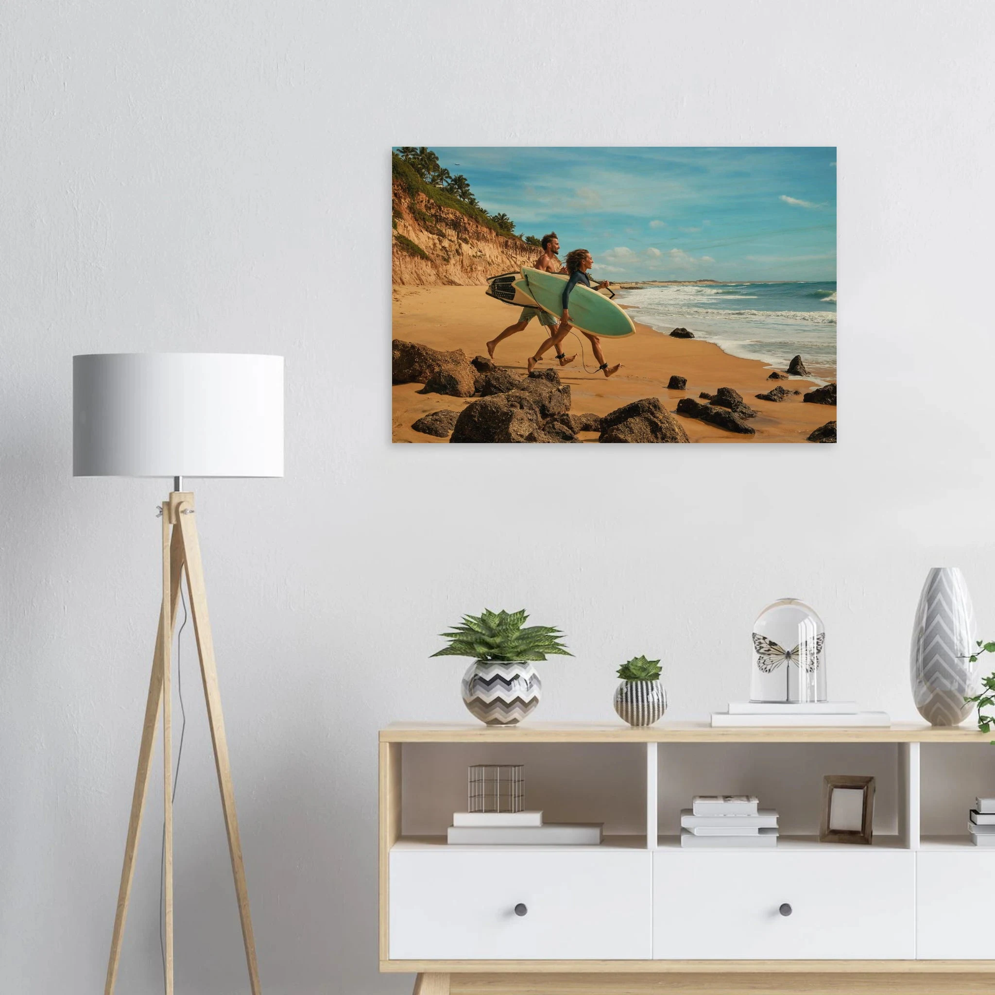 Florianópolis, Brasilien – Insel in Santa Catarina mit über 40 Stränden und Heimspot brasilianischer Pro-Surfer. Kunstdruck auf Holz.