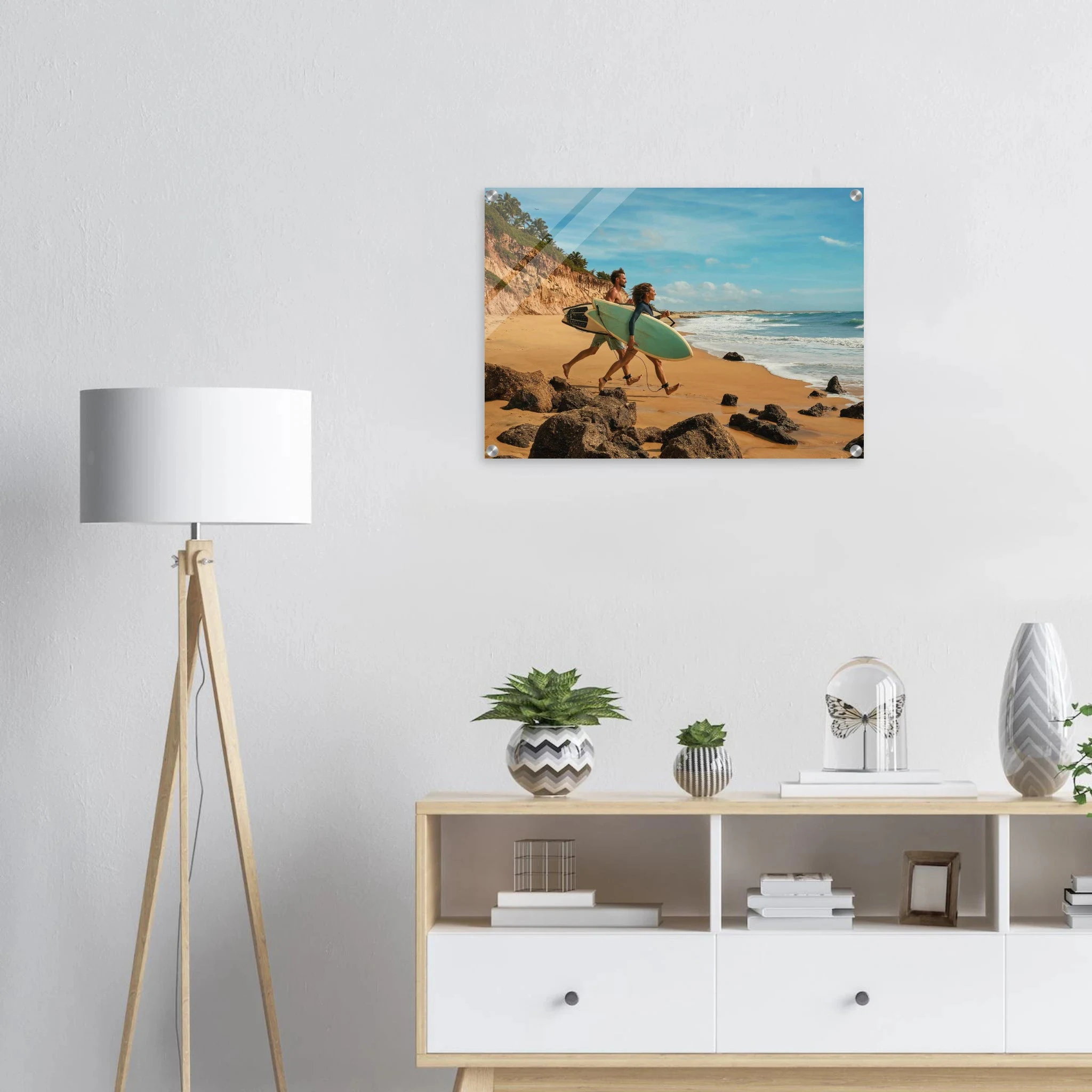 Florianópolis, Brasilien – Insel in Santa Catarina mit über 40 Stränden und Heimspot brasilianischer Pro-Surfer. Kunstdruck auf Acrylglas.