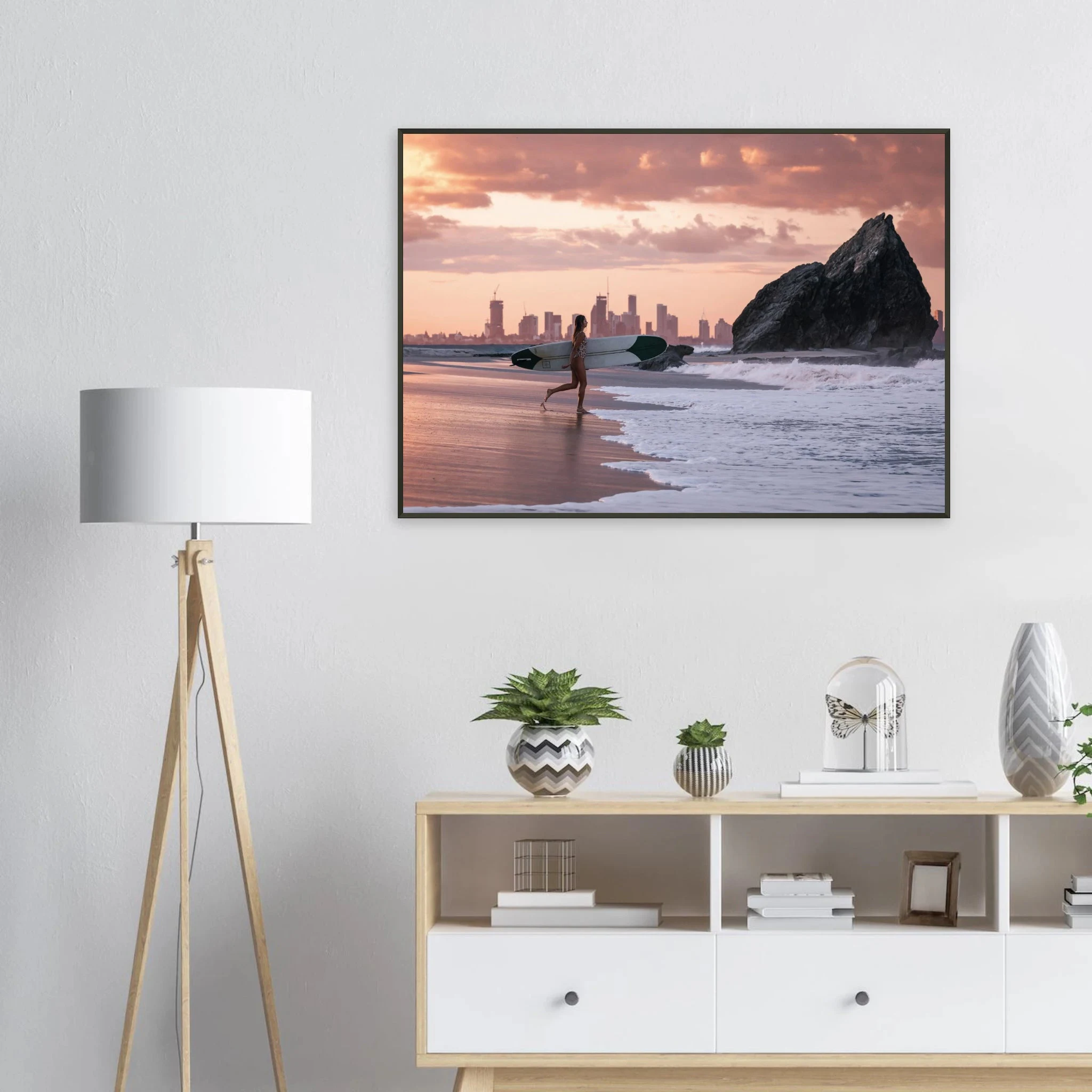 Gold Coast, Australien – Queensland-Küste mit Superbank Pointbreaks wie Snapper Rocks und Kirra. Poster im Metallrahmen.