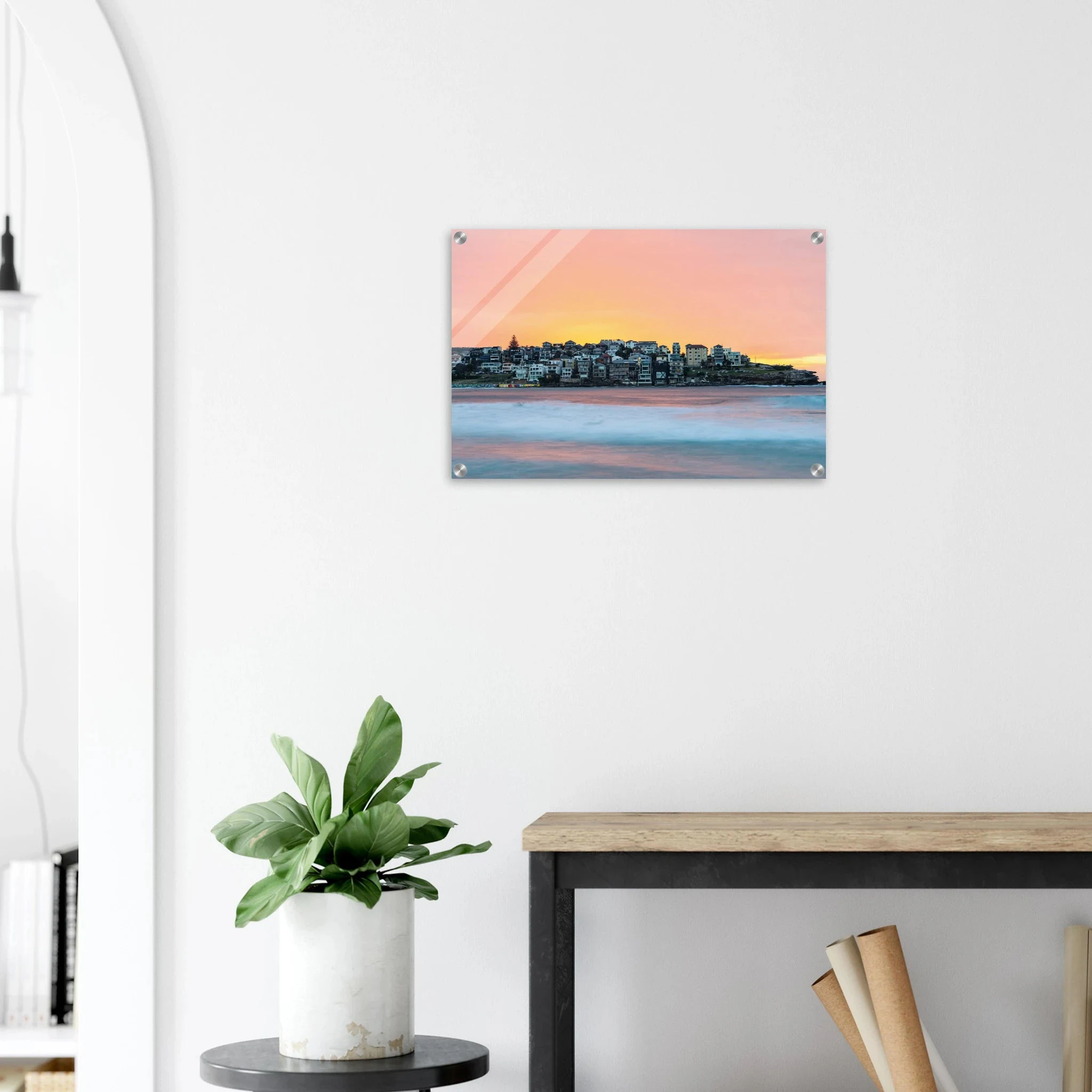 Bondi Beach, Australien – Ikonischer Stadtstrand im Osten Sydneys mit klassischem Beachbreak und Surfkultur-Geschichte. Kunstdruck auf Acrylglas.