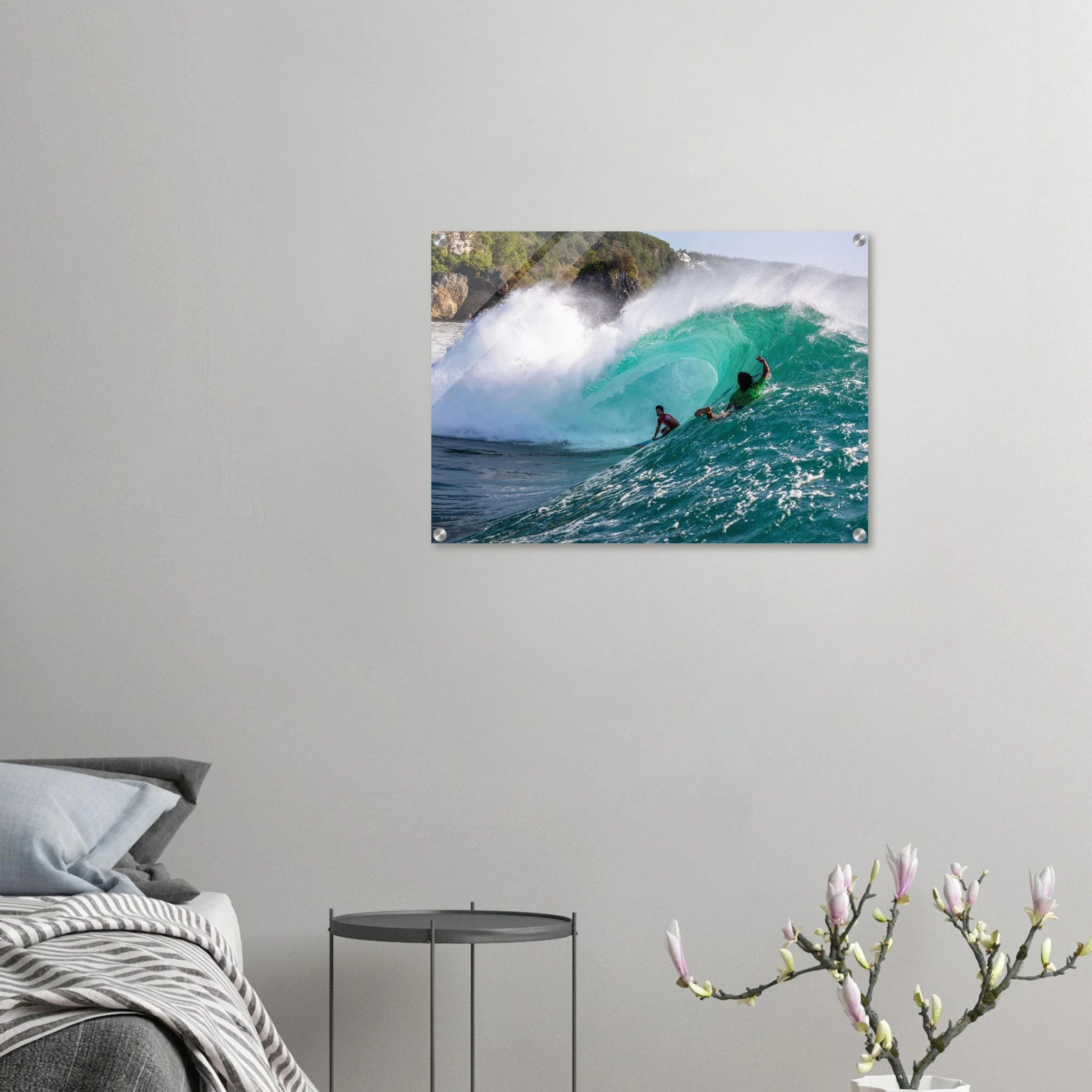 Padang Padang, Bali (Indonesien) – Linker Reefbreak auf der Bukit-Halbinsel, bekannt als balinesisches Pipeline-Pendant. Kunstdruck auf Acrylglas.