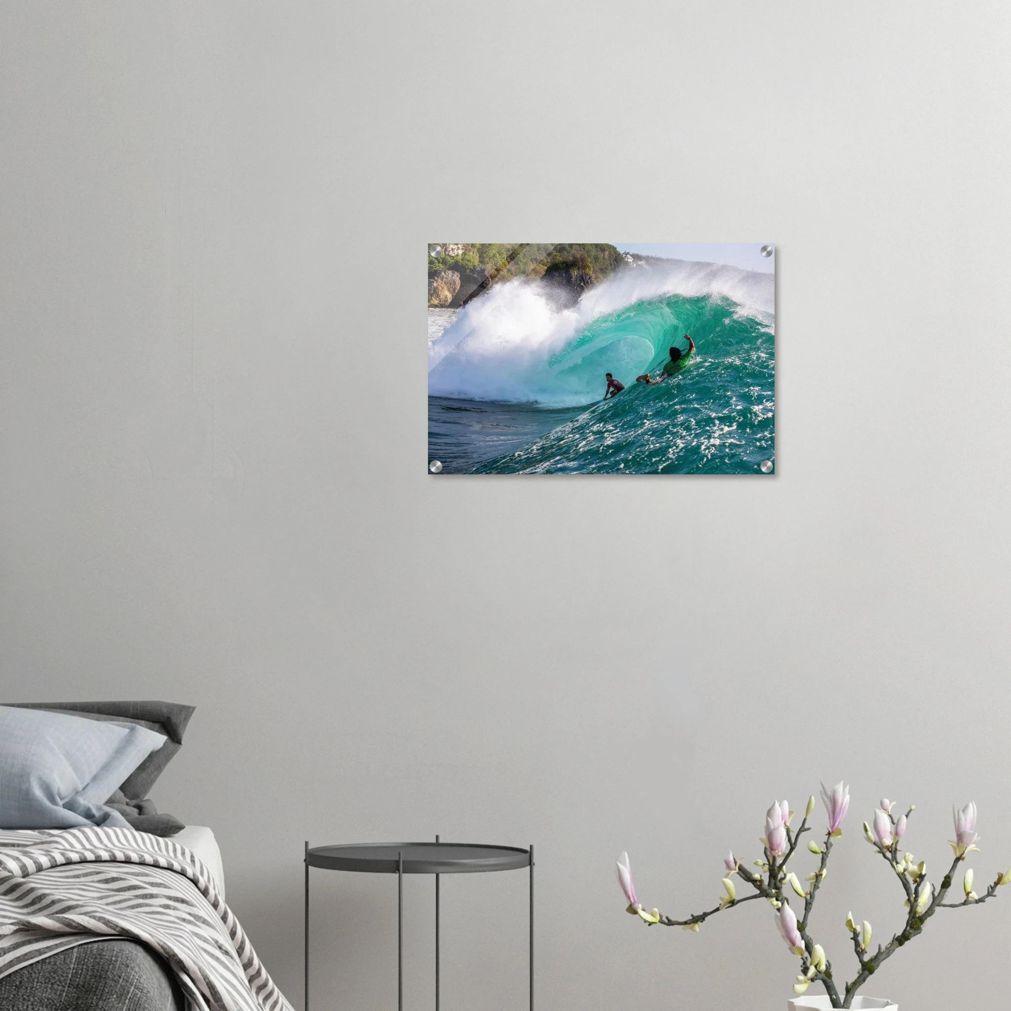 Padang Padang, Bali (Indonesien) – Linker Reefbreak auf der Bukit-Halbinsel, bekannt als balinesisches Pipeline-Pendant. Kunstdruck auf Acrylglas.