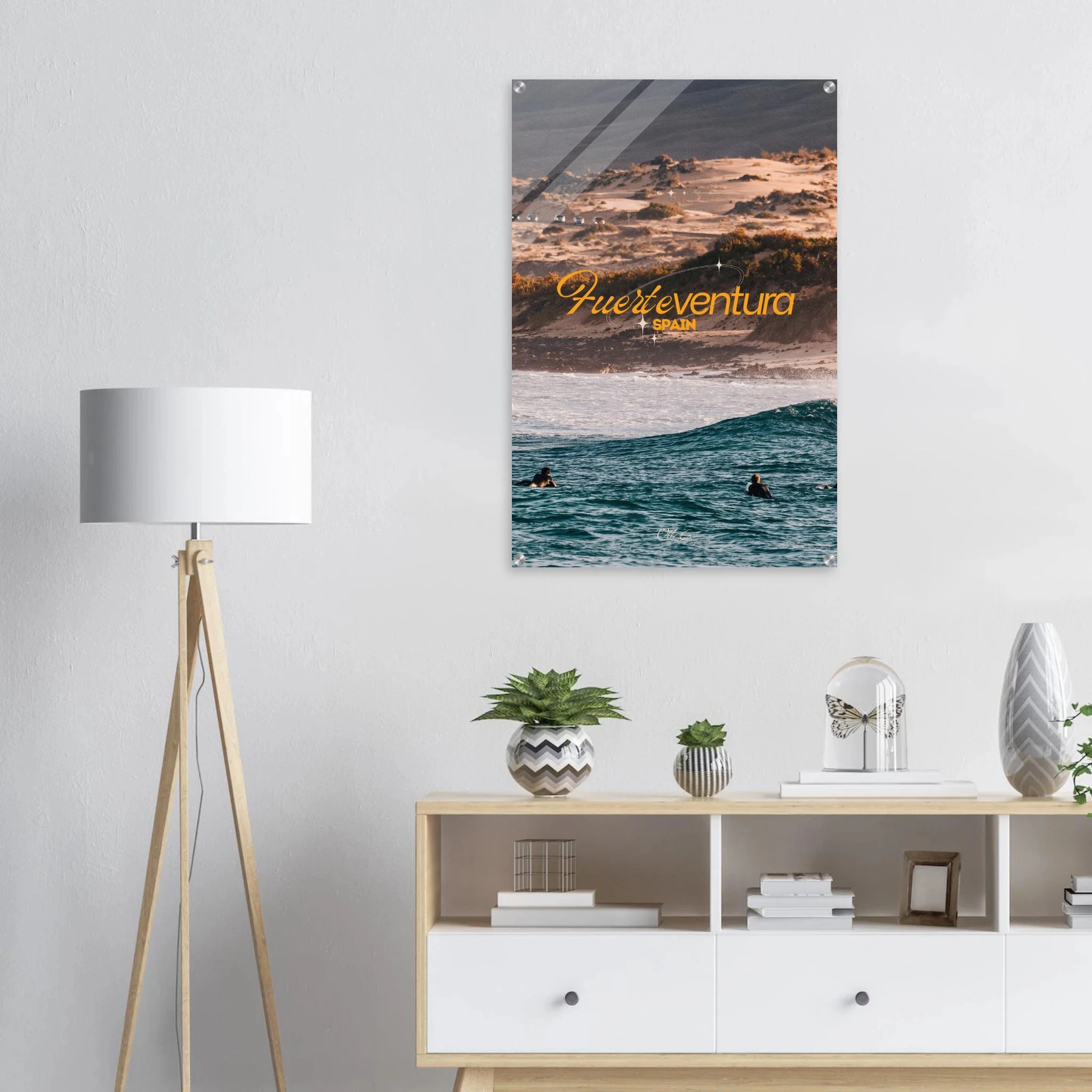 Fuerteventura, Spanien – Kanareninsel mit Vulkangestein-Reefbreaks im Norden und ganzjährig konstantem Atlantik-Swell. Kunstdruck auf Acrylglas.