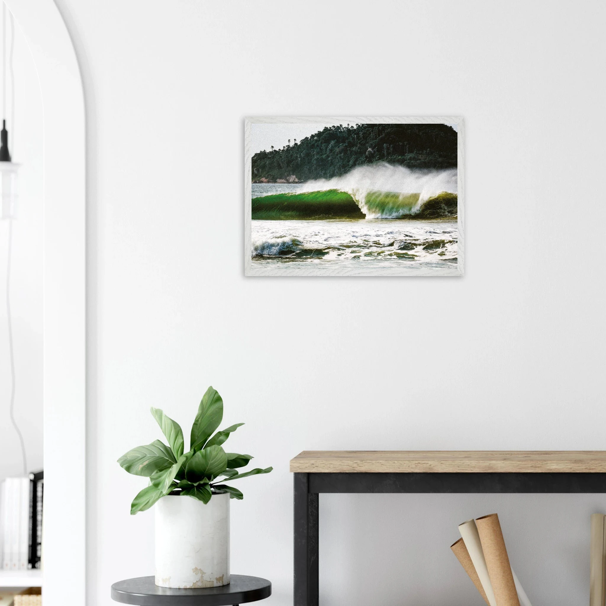 Florianópolis, Brasilien – Insel in Santa Catarina mit über 40 Stränden und Heimspot brasilianischer Pro-Surfer. Poster im Galerie-Holzrahmen.