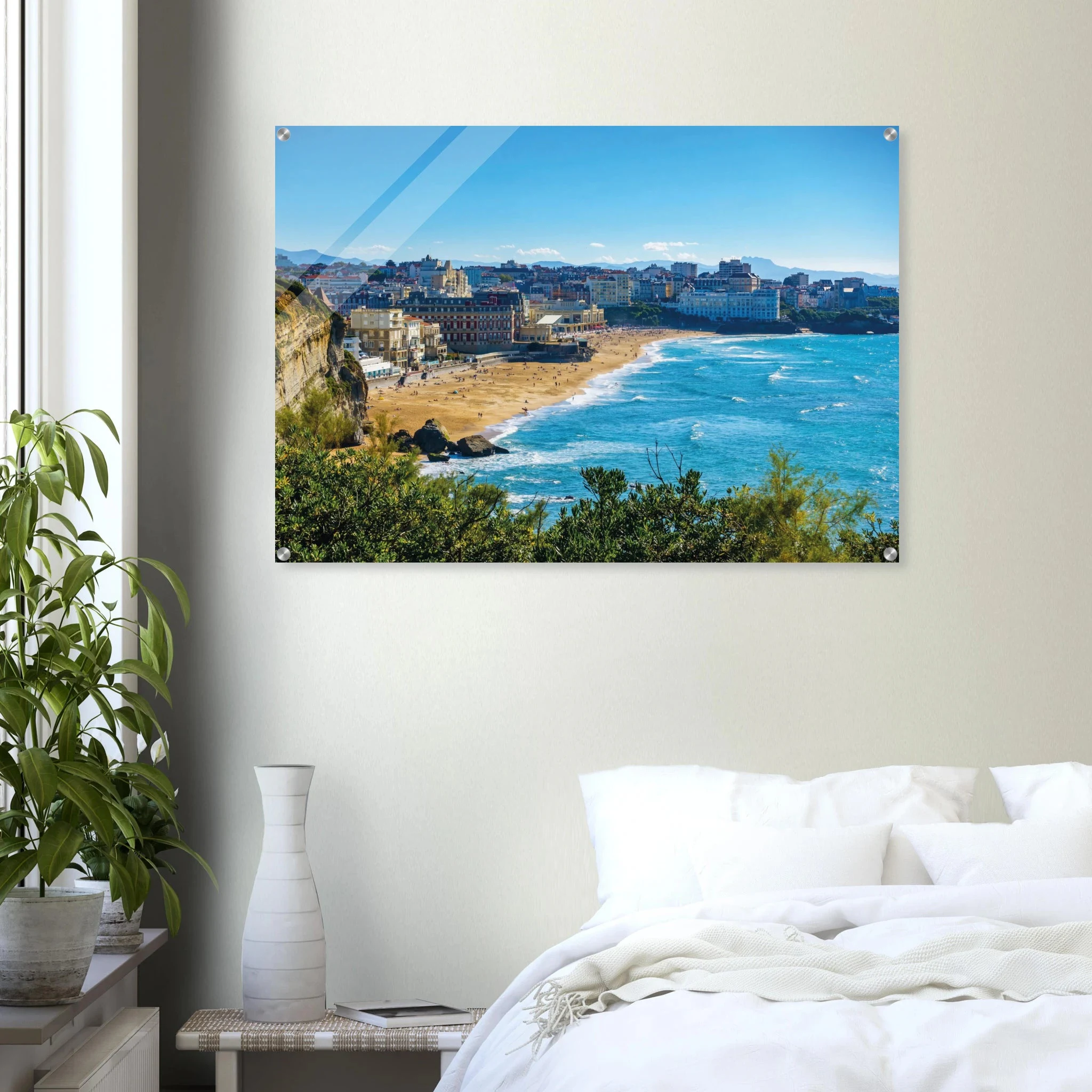 Biarritz, Frankreich – Mondäner Surfort am baskischen Atlantik, Wiege des europäischen Wellenreitens seit den 1950er-Jahren. Kunstdruck auf Acrylglas.