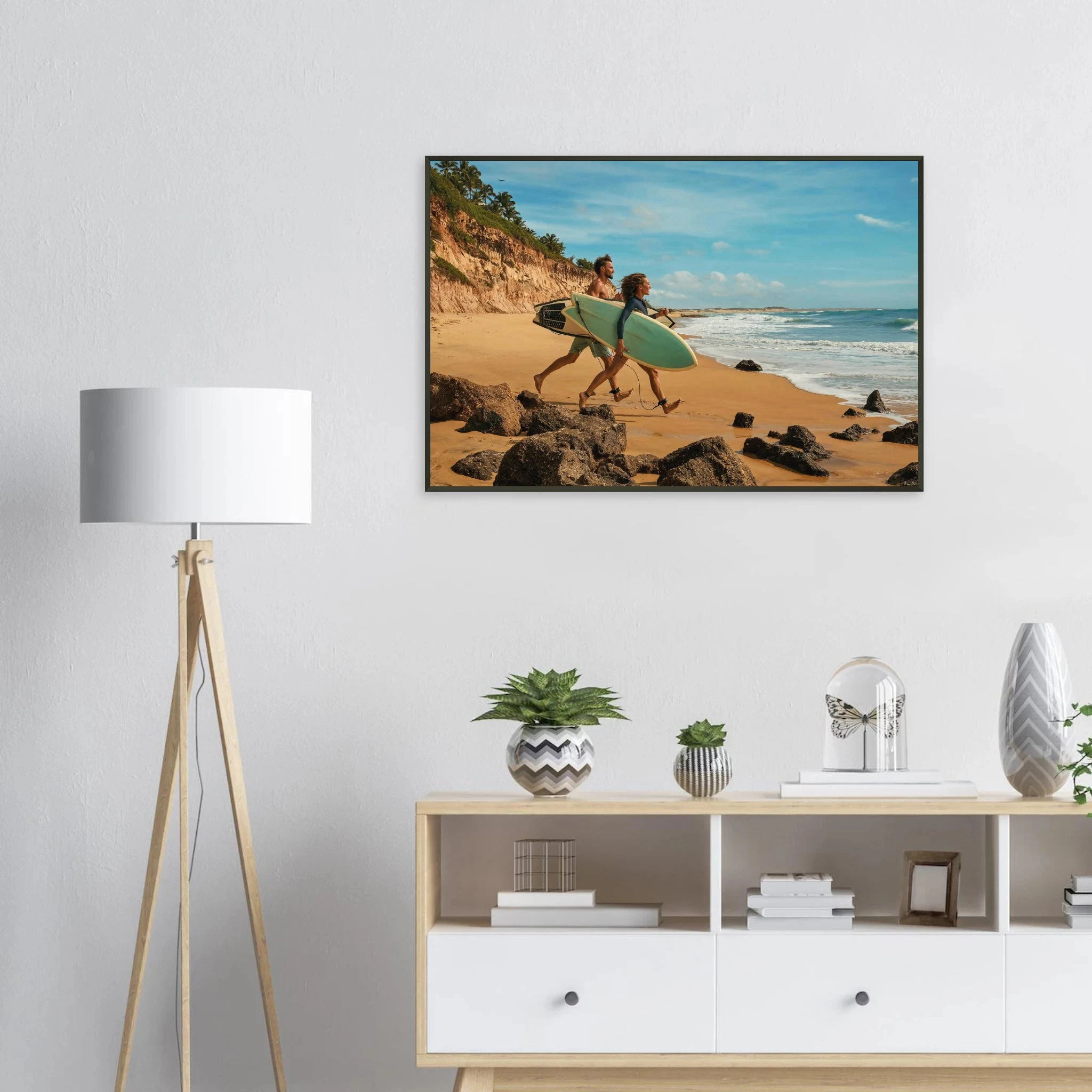 Florianópolis, Brasilien – Insel in Santa Catarina mit über 40 Stränden und Heimspot brasilianischer Pro-Surfer. Poster im Metallrahmen.