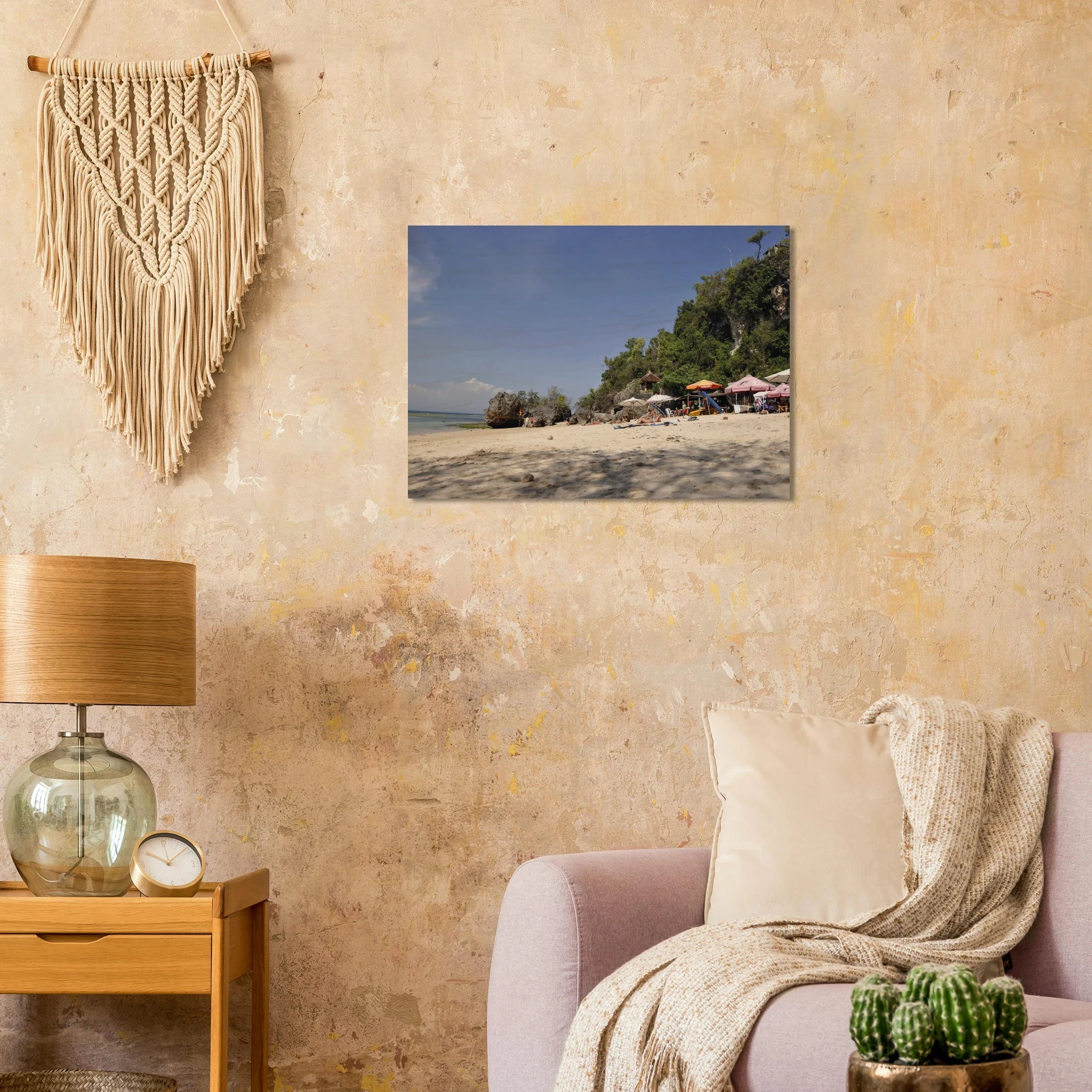 Padang Padang, Bali (Indonesien) – Linker Reefbreak auf der Bukit-Halbinsel, bekannt als balinesisches Pipeline-Pendant. Kunstdruck auf Holz.