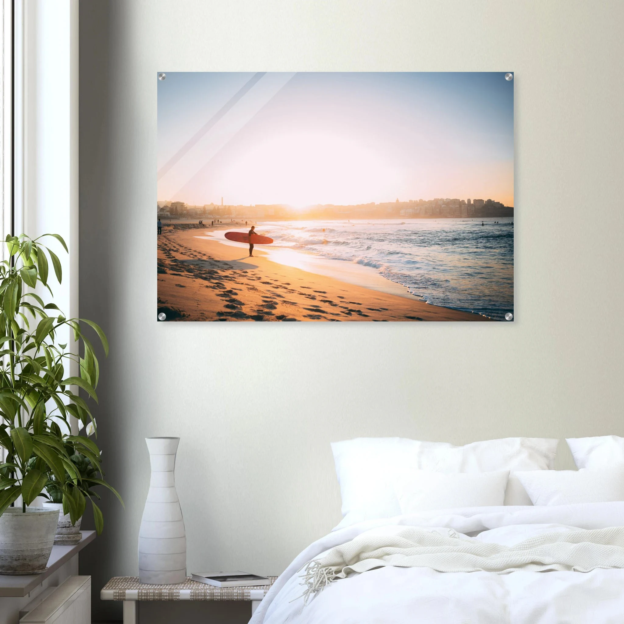 Capbreton, Frankreich – Hafenstadt an der französischen Atlantikküste mit Gouf-Canyon vor der Küste und kräftigen Beachbreaks. Kunstdruck auf Acrylglas.