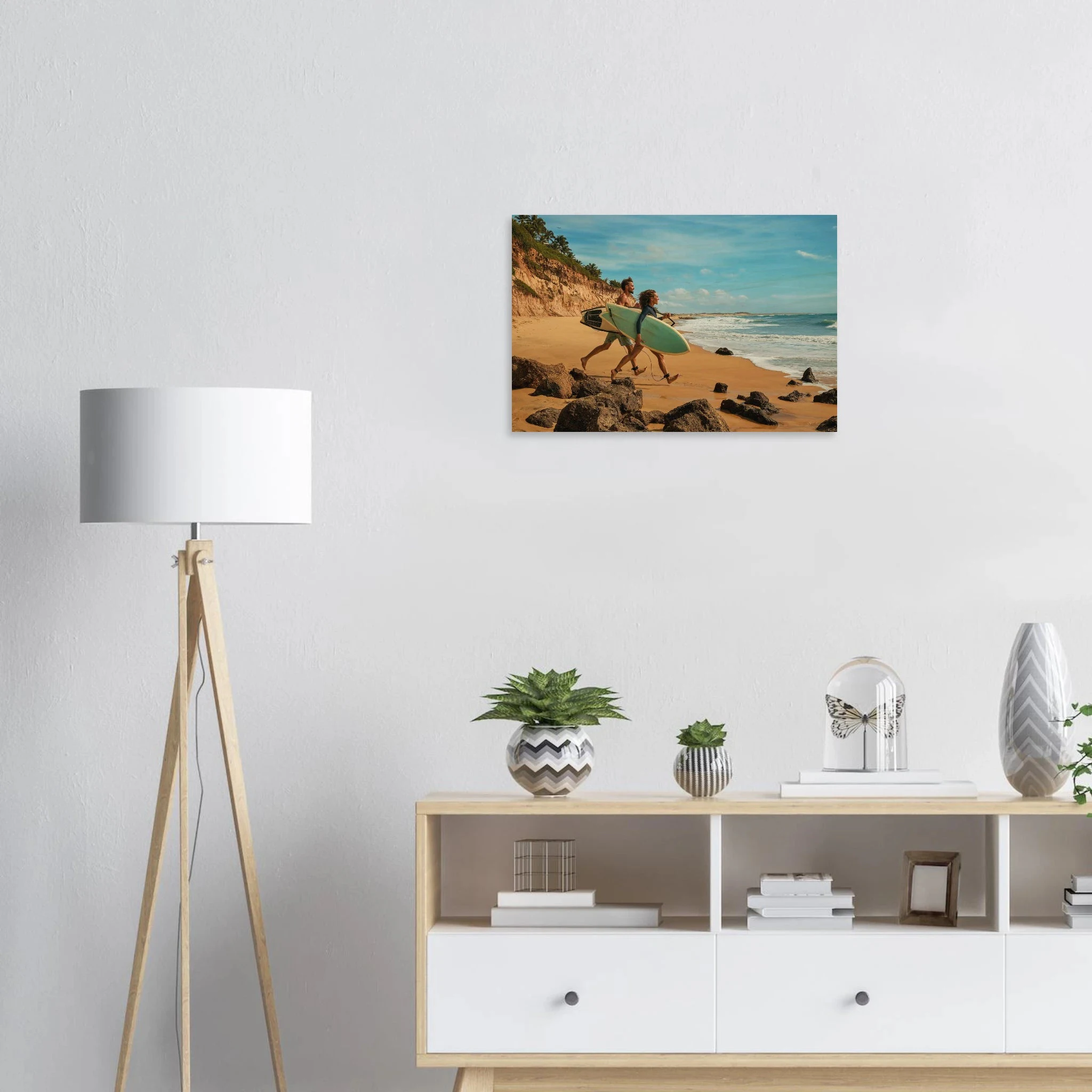 Florianópolis, Brasilien – Insel in Santa Catarina mit über 40 Stränden und Heimspot brasilianischer Pro-Surfer. Kunstdruck auf Holz.