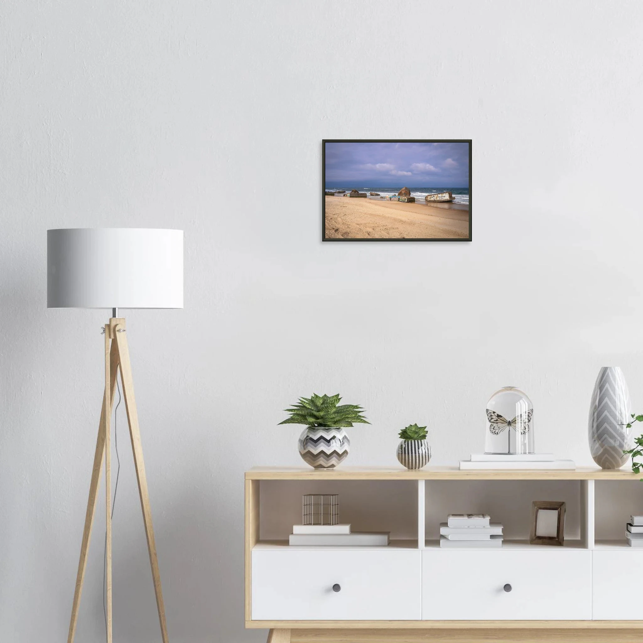 Capbreton, Frankreich – Hafenstadt an der französischen Atlantikküste mit Gouf-Canyon vor der Küste und kräftigen Beachbreaks. Poster im Metallrahmen.