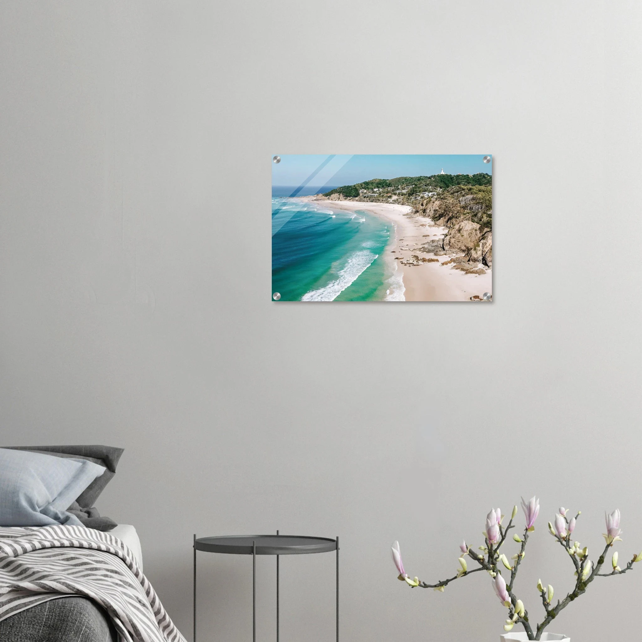 Byron Bay, Australien – Östlichster Punkt Australiens mit langen Pointbreaks und entspanntem Longboard-Flair. Kunstdruck auf Acrylglas.