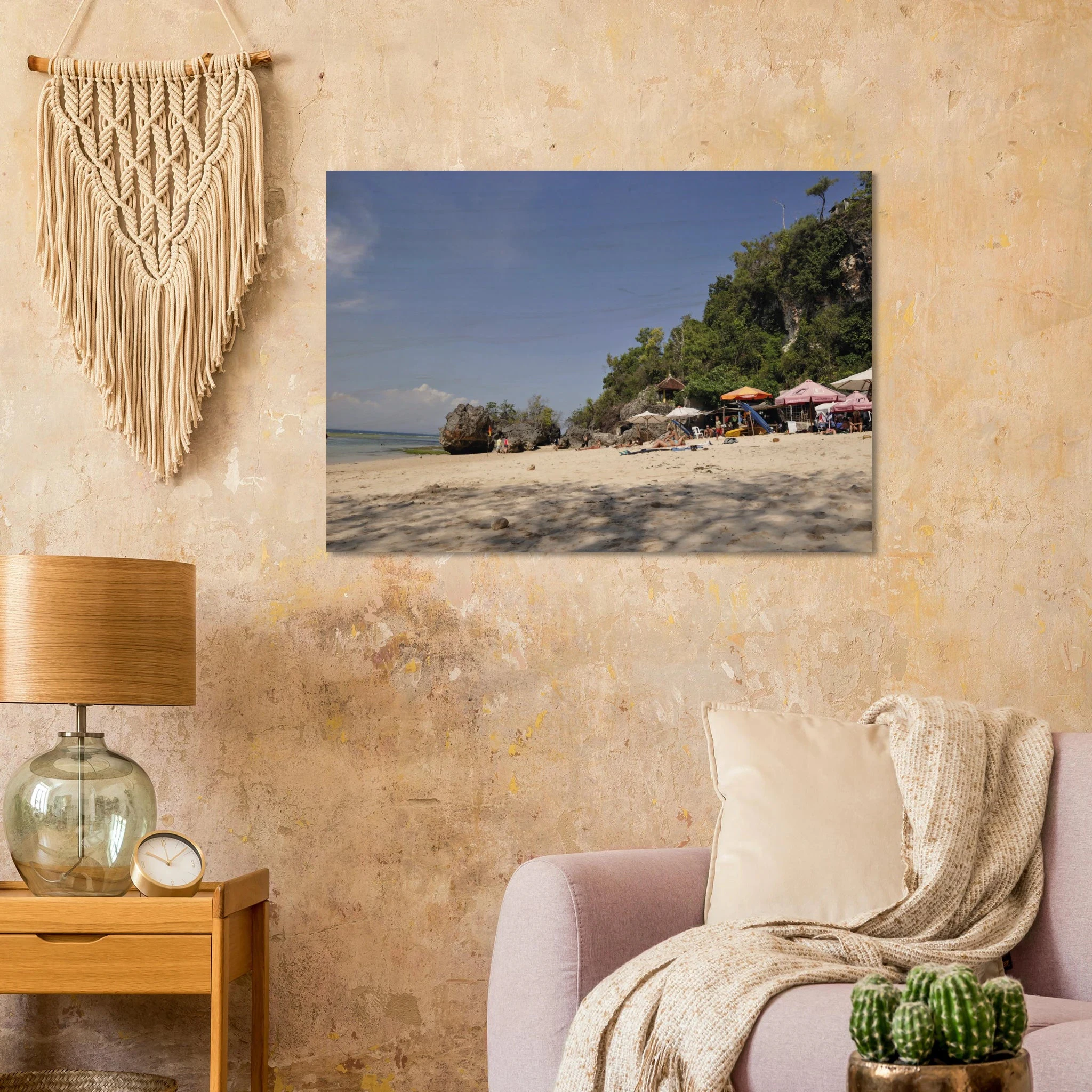 Padang Padang, Bali (Indonesien) – Linker Reefbreak auf der Bukit-Halbinsel, bekannt als balinesisches Pipeline-Pendant. Kunstdruck auf Holz.