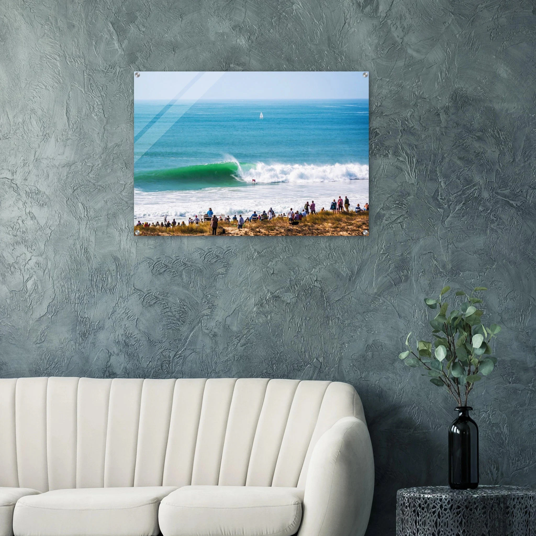 Peniche, Portugal – Halbinsel mit Supertubos-Beachbreak, Austragungsort der WSL Meo Rip Curl Pro Portugal. Kunstdruck auf Acrylglas.