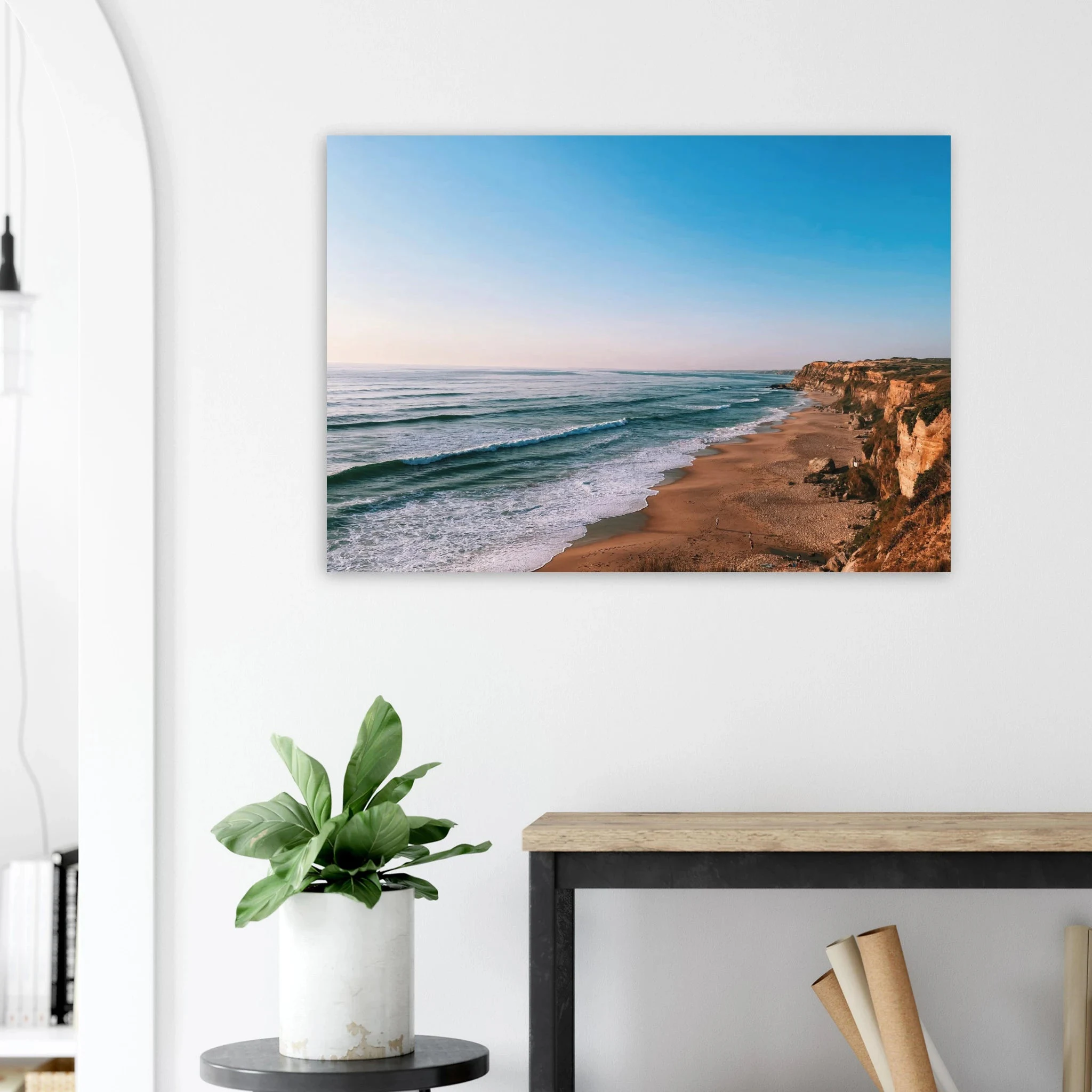 Santa Cruz, Spanien – Kanarische Hauptstadt Teneriffas mit Reefbreaks an der Nordküste wie El Confital. Kunstdruck auf Alu-Dibond.