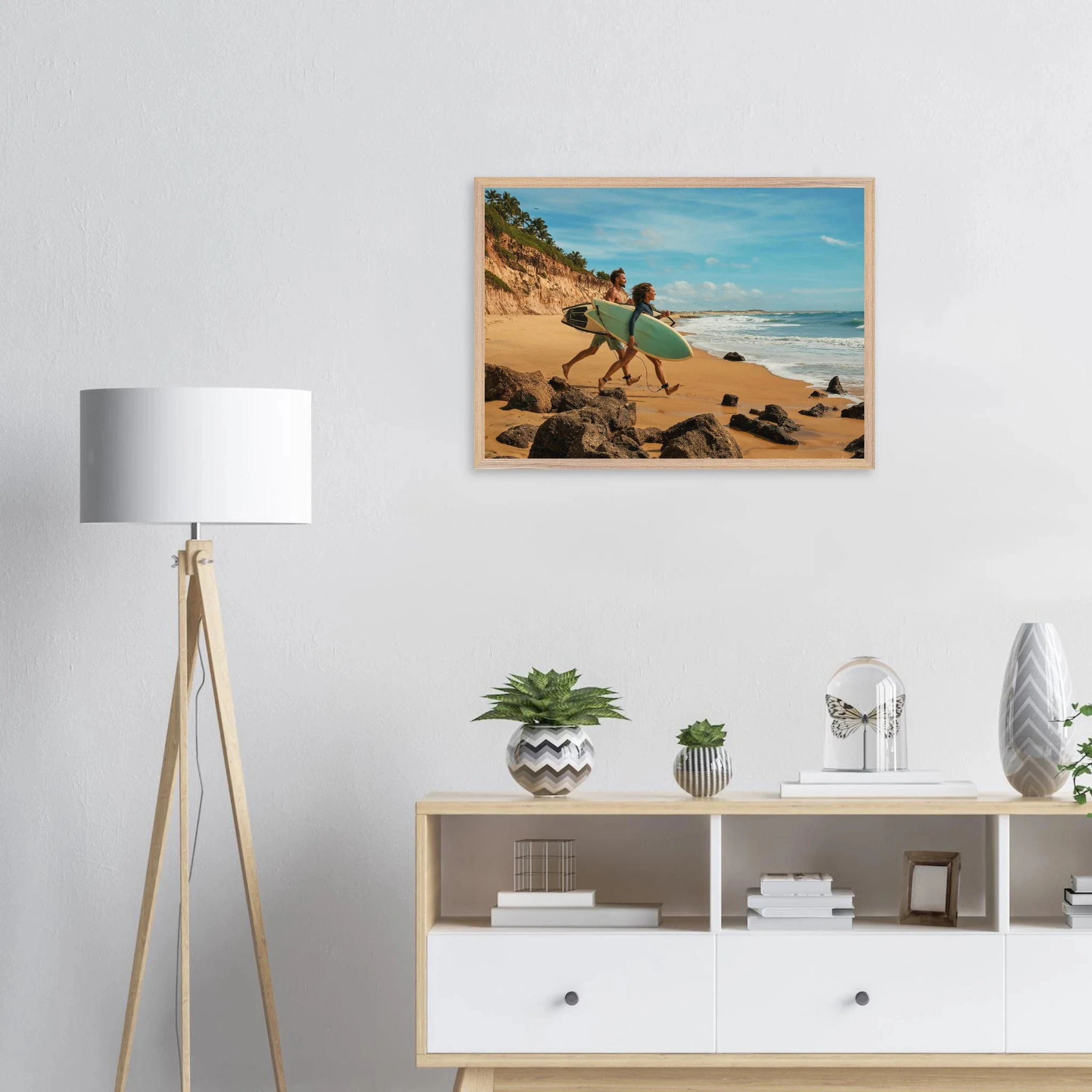 Florianópolis, Brasilien – Insel in Santa Catarina mit über 40 Stränden und Heimspot brasilianischer Pro-Surfer. Poster im Galerie-Holzrahmen.