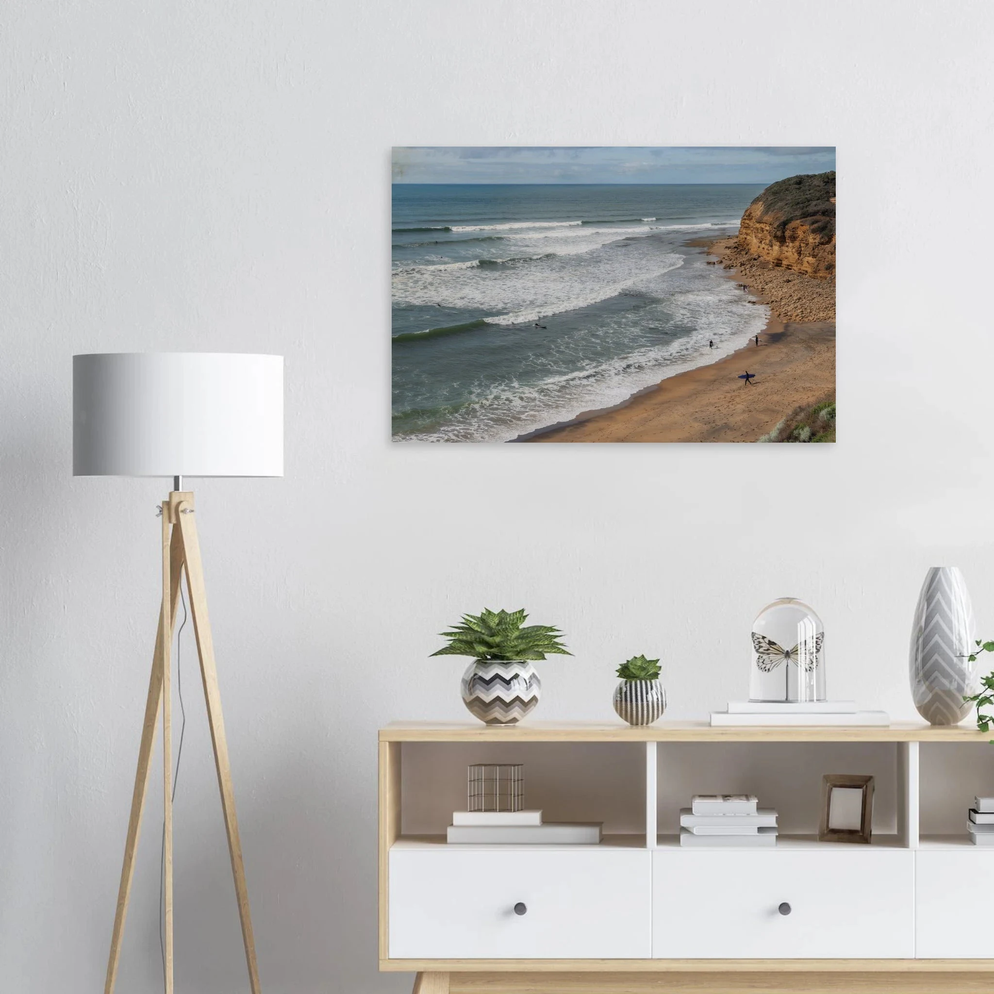 Torquay, Australien – Heimat der Bells Beach und Sitz der Surfmarken Rip Curl und Quiksilver in Victoria. Kunstdruck auf Holz.