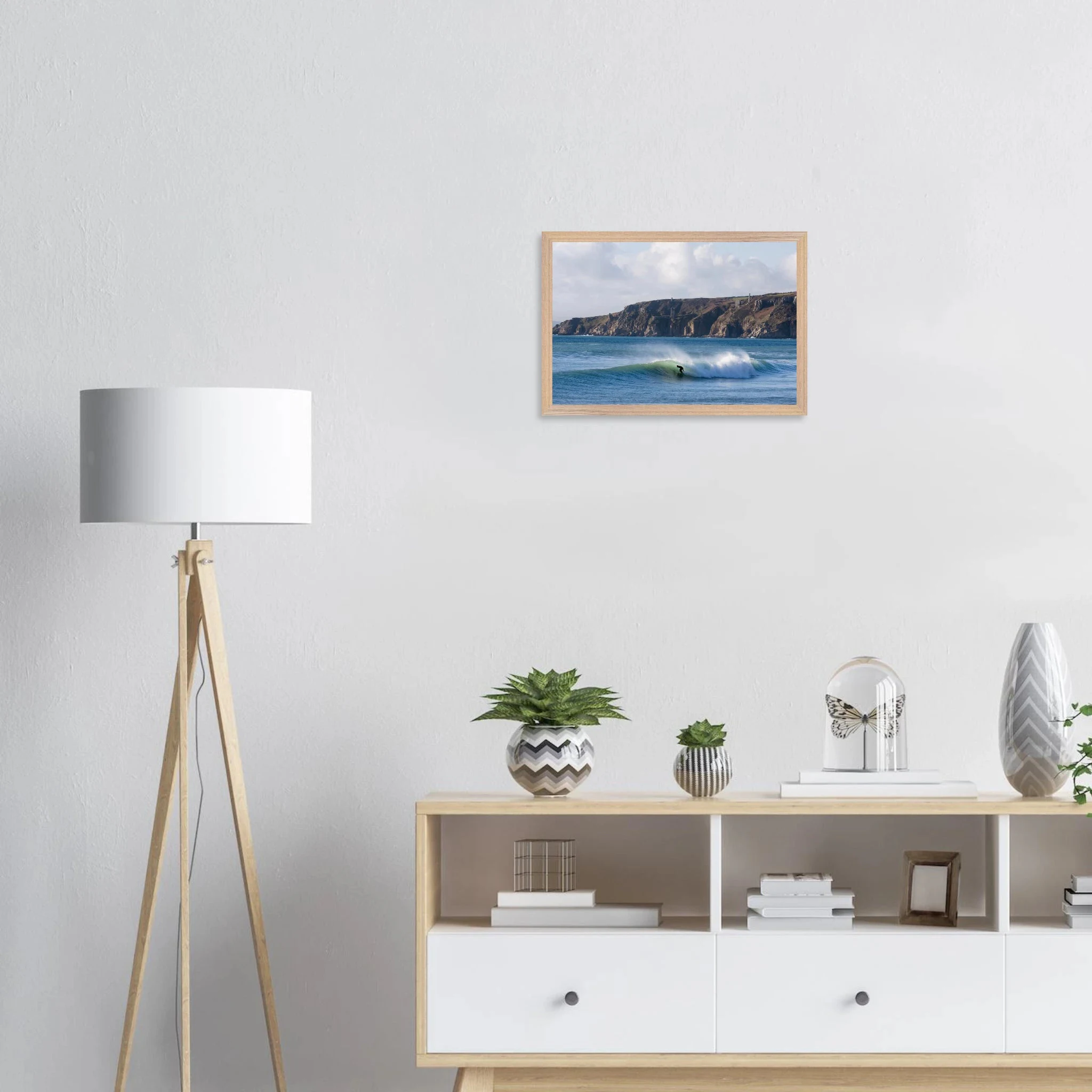 Newquay, England – Surfhauptstadt Cornwalls mit Fistral Beach und britischer Boardriders-Tradition. Poster im Galerie-Holzrahmen.