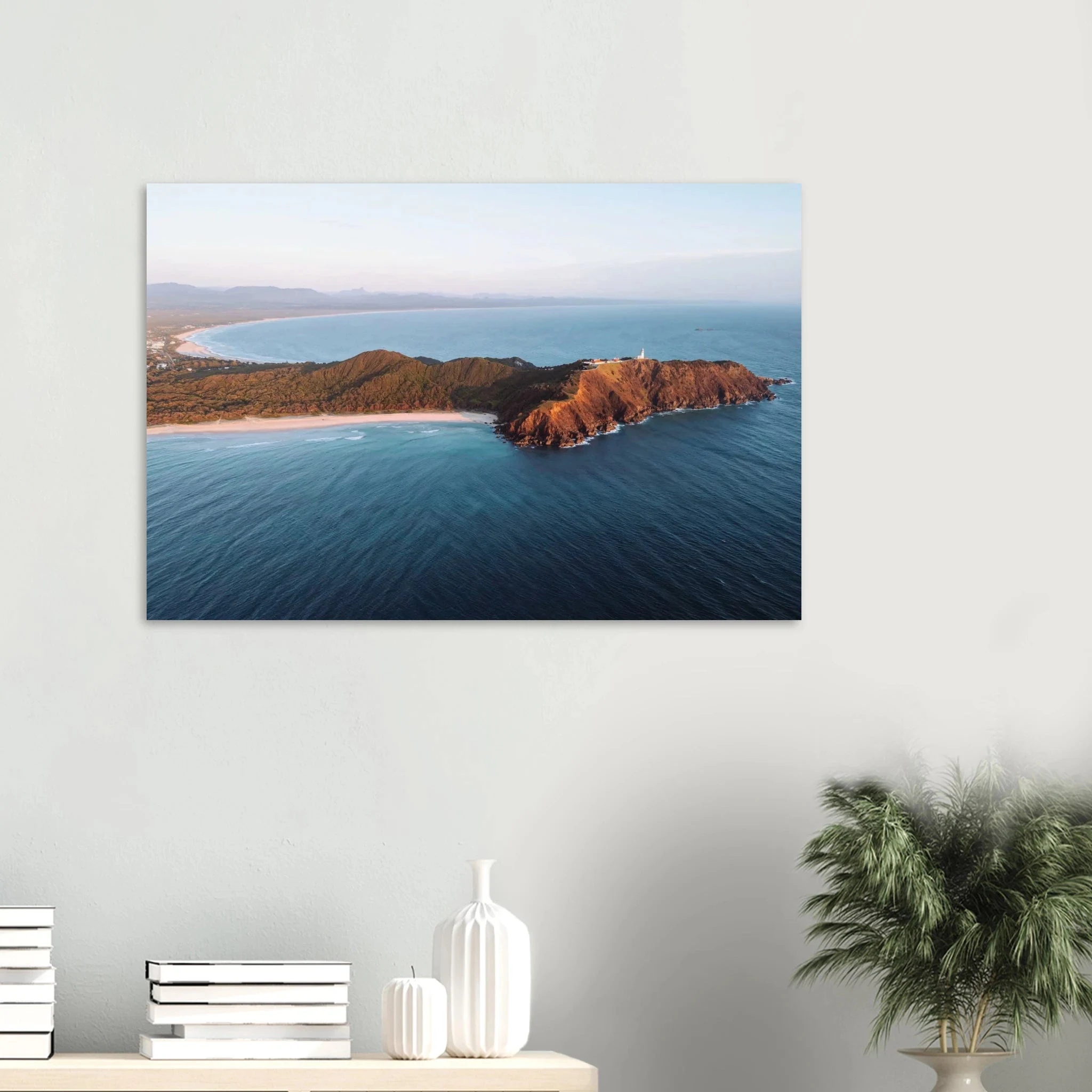 Byron Bay, Australien – Östlichster Punkt Australiens mit langen Pointbreaks und entspanntem Longboard-Flair. Kunstdruck auf Alu-Dibond.