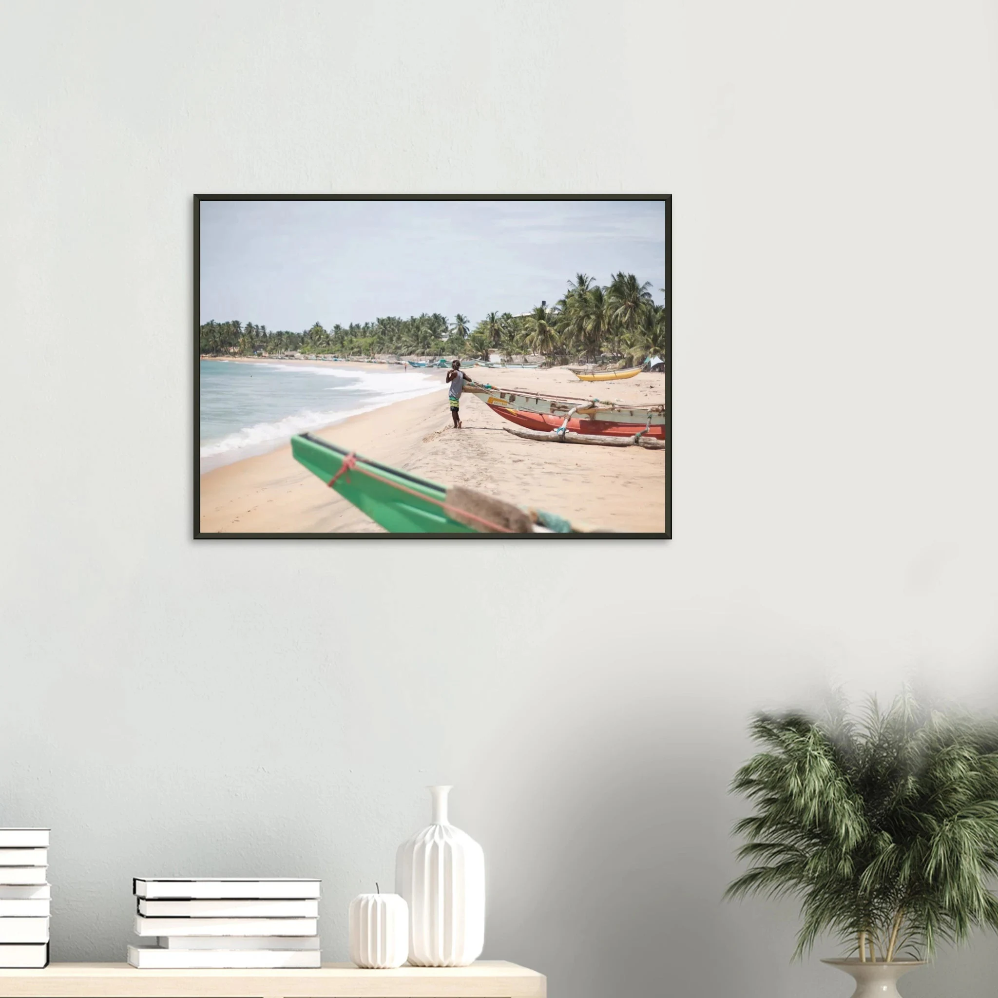 Arugam Bay, Sri Lanka – Rechter Pointbreak an der Ostküste Sri Lankas mit langer Saison von Mai bis September. Poster im Metallrahmen.
