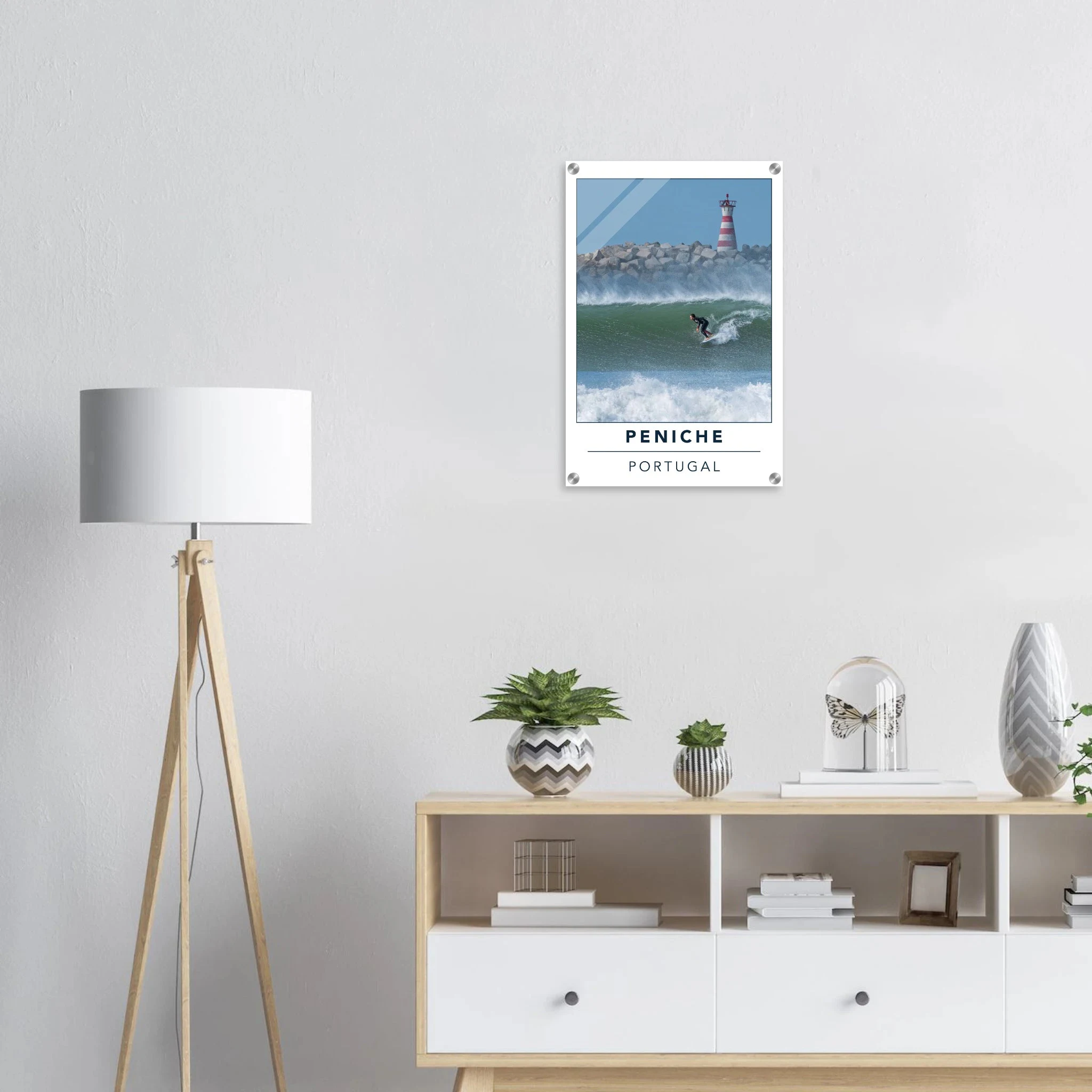 Peniche, Portugal – Halbinsel mit Supertubos-Beachbreak, Austragungsort der WSL Meo Rip Curl Pro Portugal. Kunstdruck auf Acrylglas.