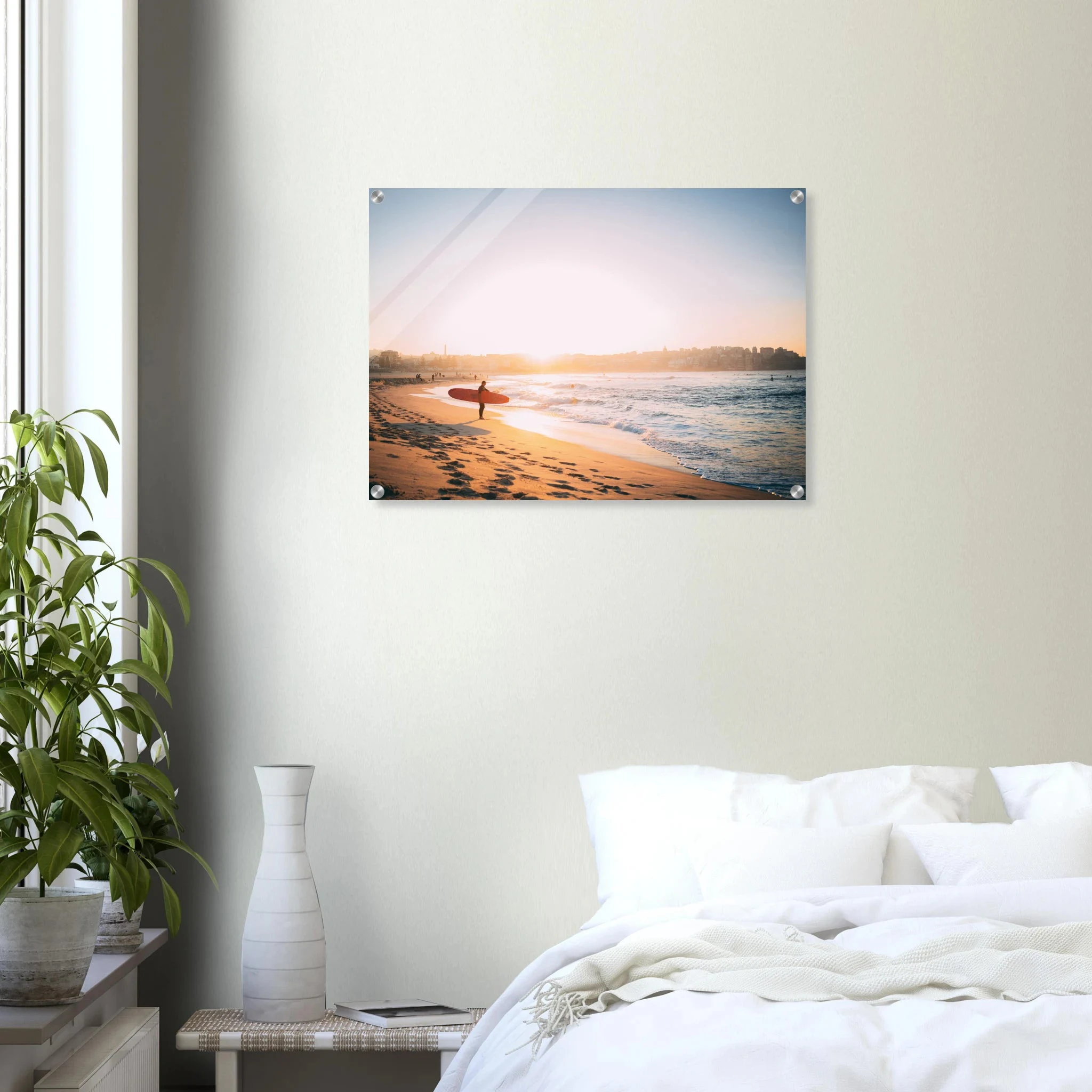 Capbreton, Frankreich – Hafenstadt an der französischen Atlantikküste mit Gouf-Canyon vor der Küste und kräftigen Beachbreaks. Kunstdruck auf Acrylglas.