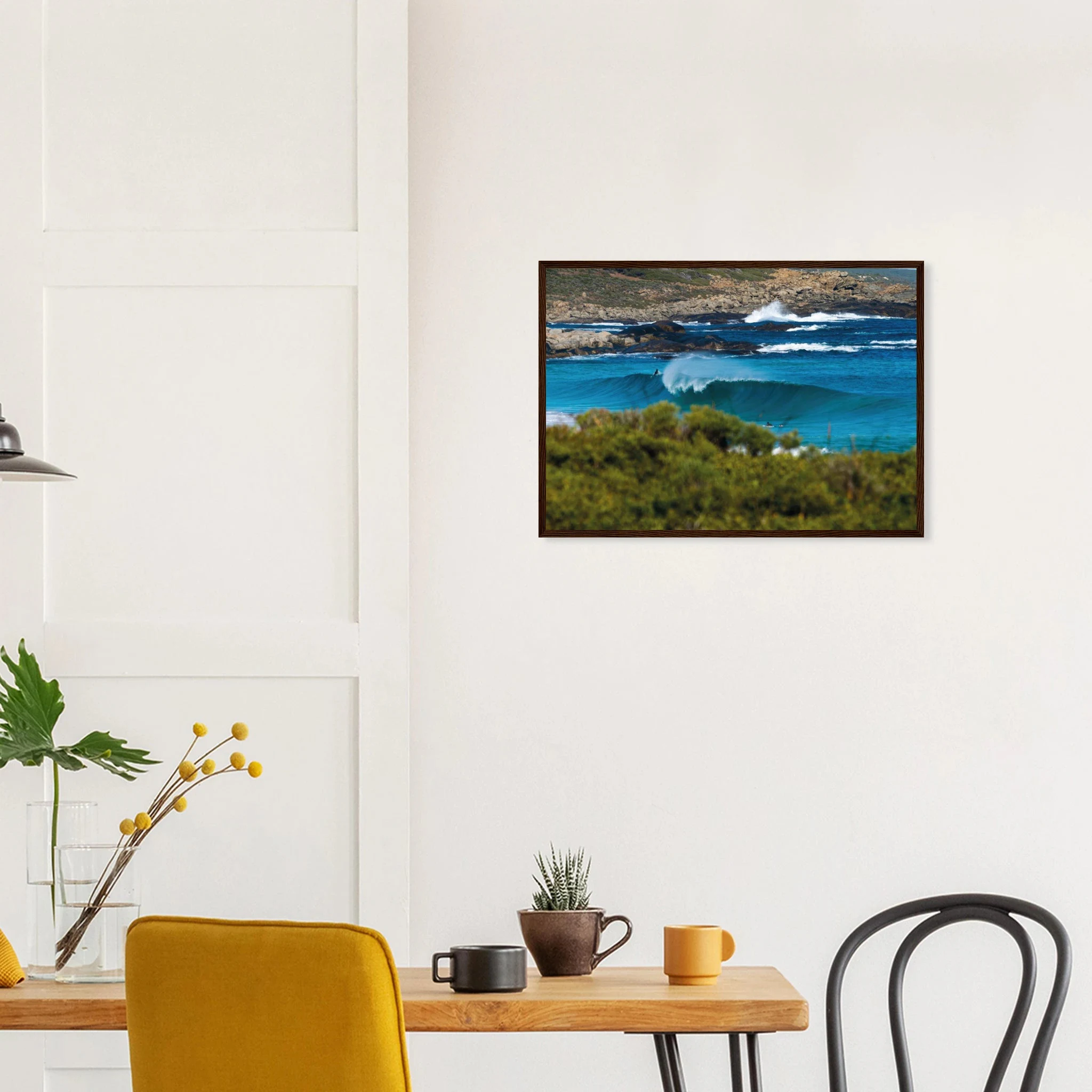 Margaret River, Australien – Westaustralische Region mit kräftigen Reefbreaks und mehreren Hai-relevanten Spots. Poster im Holzrahmen.