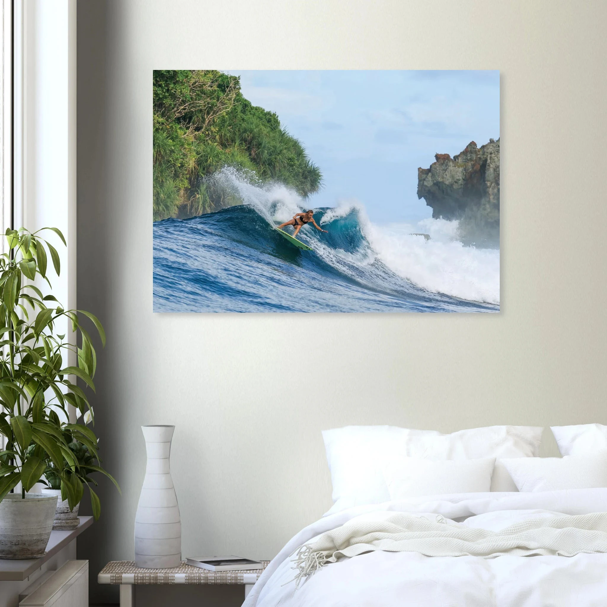 Siargao, Philippinen – Tropische Insel mit rechtem Reefbreak Cloud 9, Austragungsort der Siargao Cup. Kunstdruck auf Alu-Dibond.