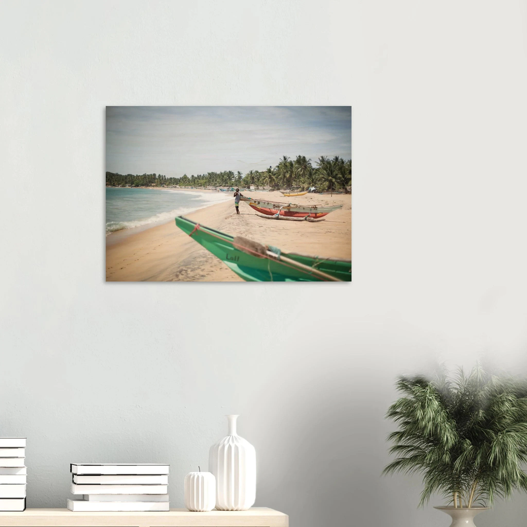 Arugam Bay, Sri Lanka – Rechter Pointbreak an der Ostküste Sri Lankas mit langer Saison von Mai bis September. Kunstdruck auf Holz.