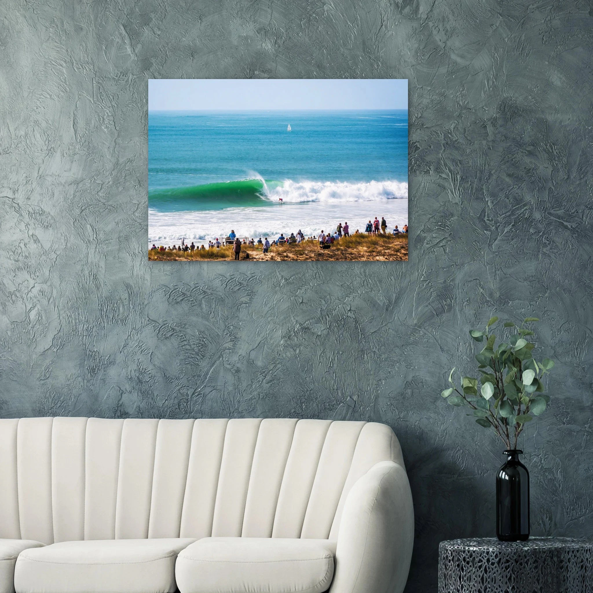 Peniche, Portugal – Halbinsel mit Supertubos-Beachbreak, Austragungsort der WSL Meo Rip Curl Pro Portugal. Kunstdruck auf Alu-Dibond.