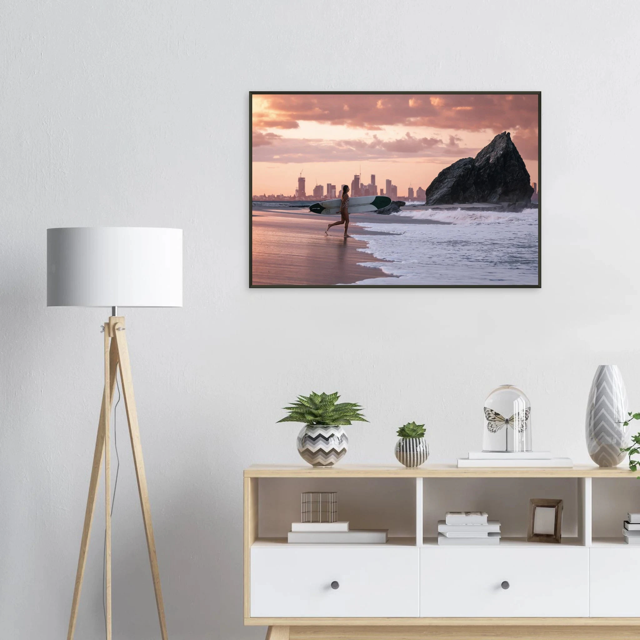 Gold Coast, Australien – Queensland-Küste mit Superbank Pointbreaks wie Snapper Rocks und Kirra. Poster im Metallrahmen.