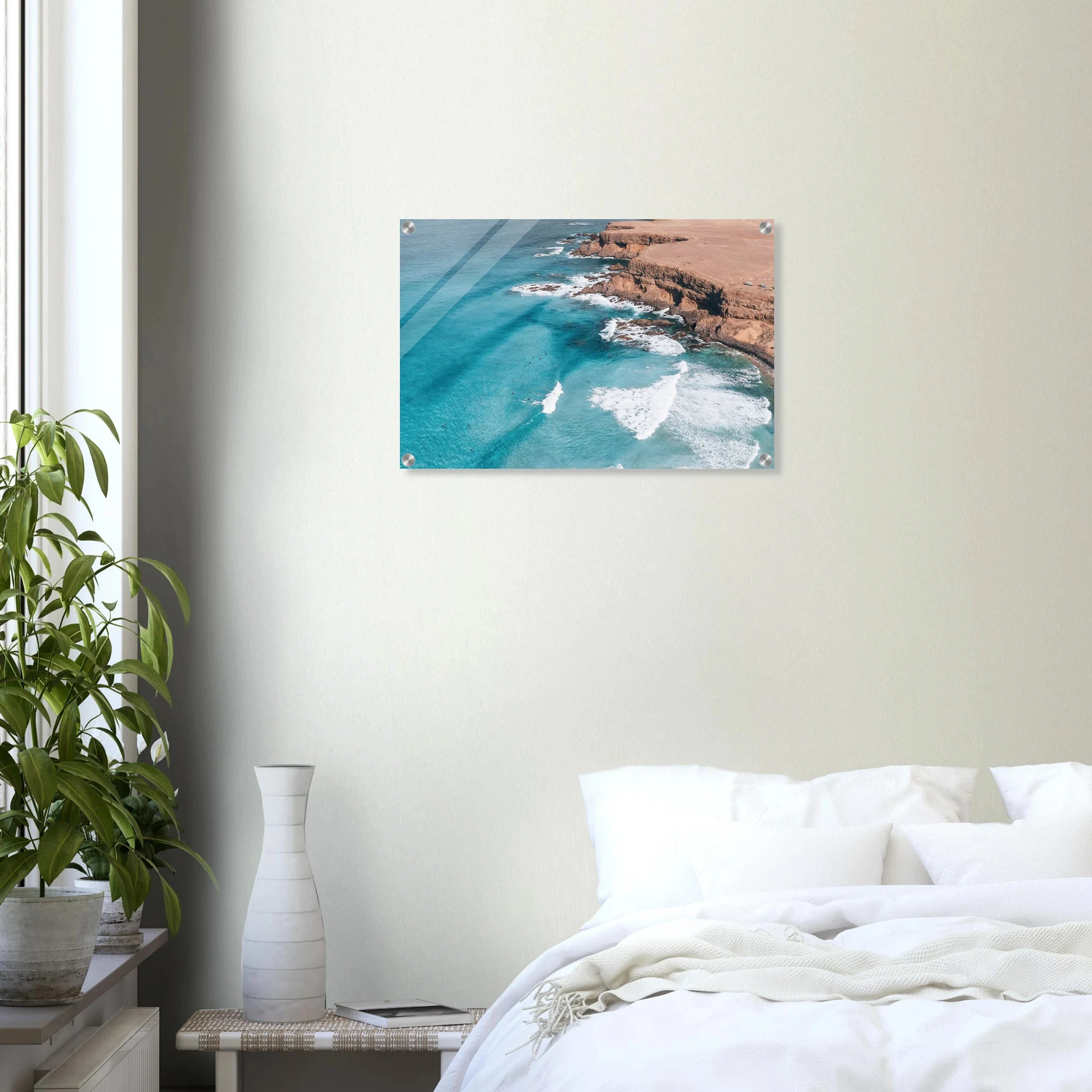 Fuerteventura, Spanien – Kanareninsel mit Vulkangestein-Reefbreaks im Norden und ganzjährig konstantem Atlantik-Swell. Kunstdruck auf Acrylglas.