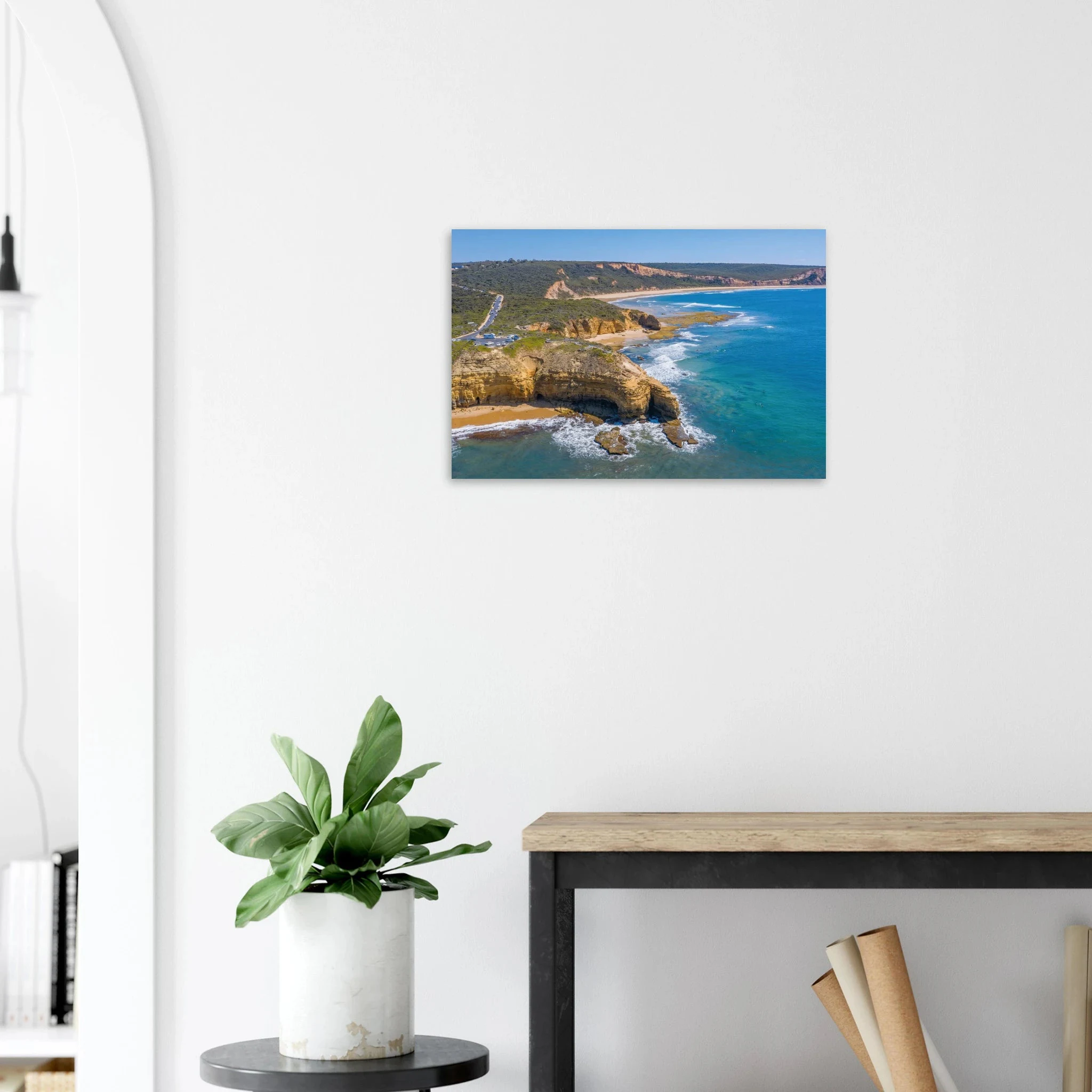 Torquay, Australien – Heimat der Bells Beach und Sitz der Surfmarken Rip Curl und Quiksilver in Victoria. Kunstdruck auf Alu-Dibond.