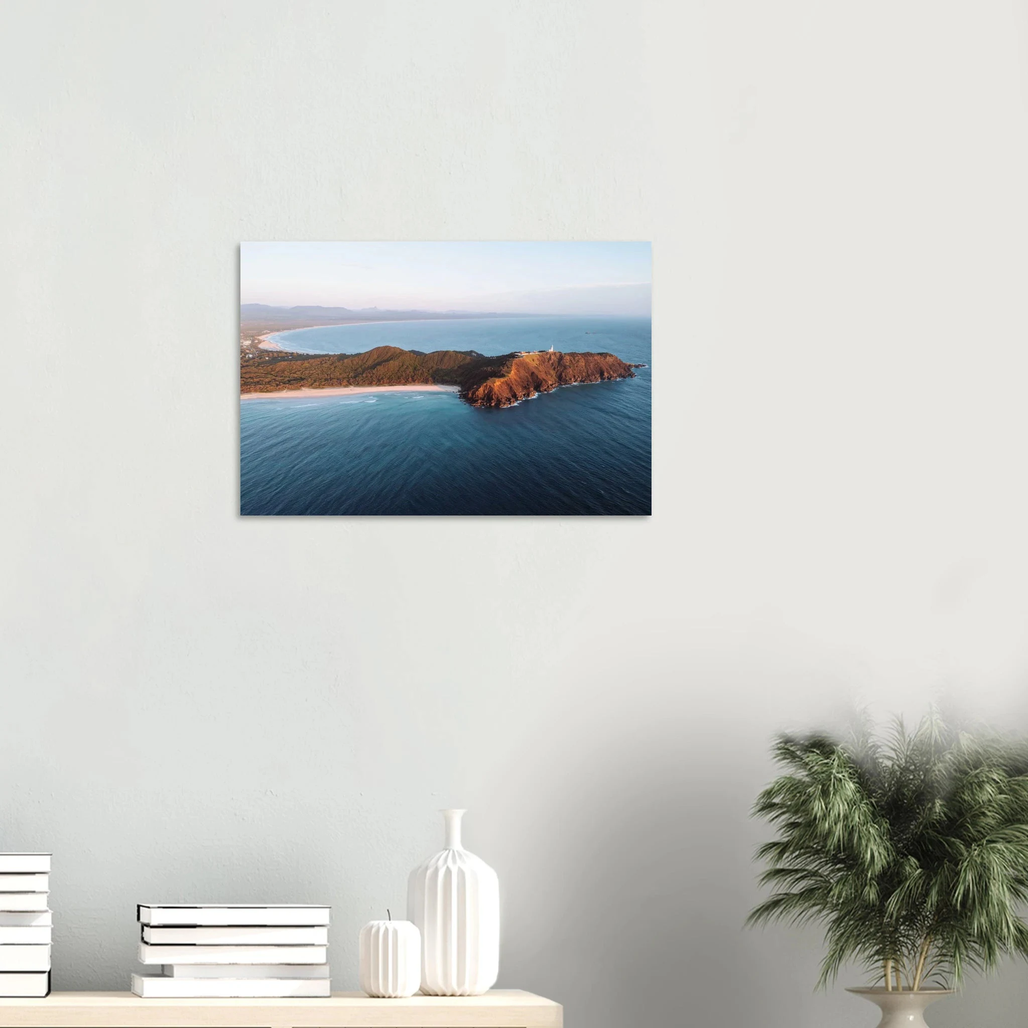 Byron Bay, Australien – Östlichster Punkt Australiens mit langen Pointbreaks und entspanntem Longboard-Flair. Kunstdruck auf Alu-Dibond.