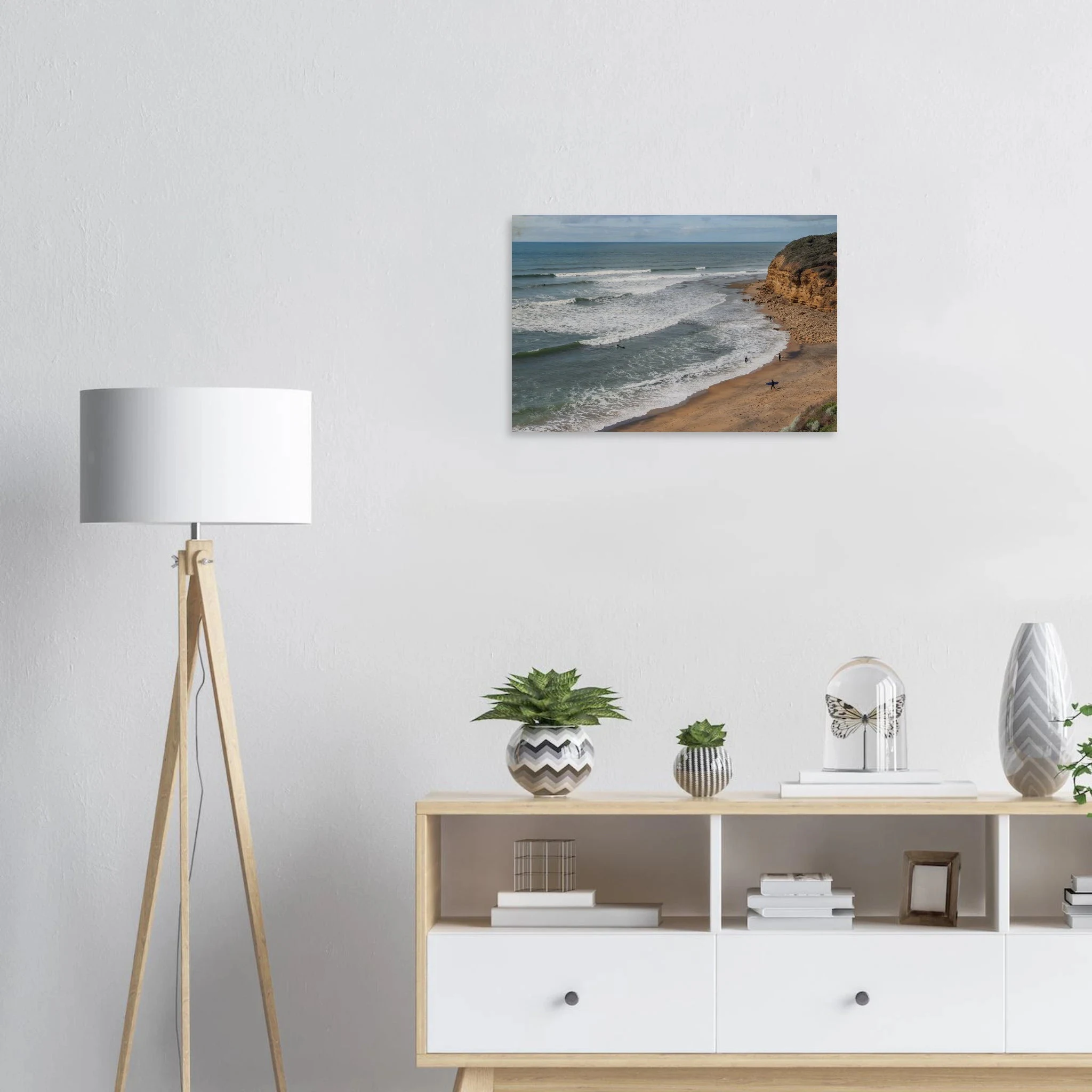 Torquay, Australien – Heimat der Bells Beach und Sitz der Surfmarken Rip Curl und Quiksilver in Victoria. Kunstdruck auf Holz.