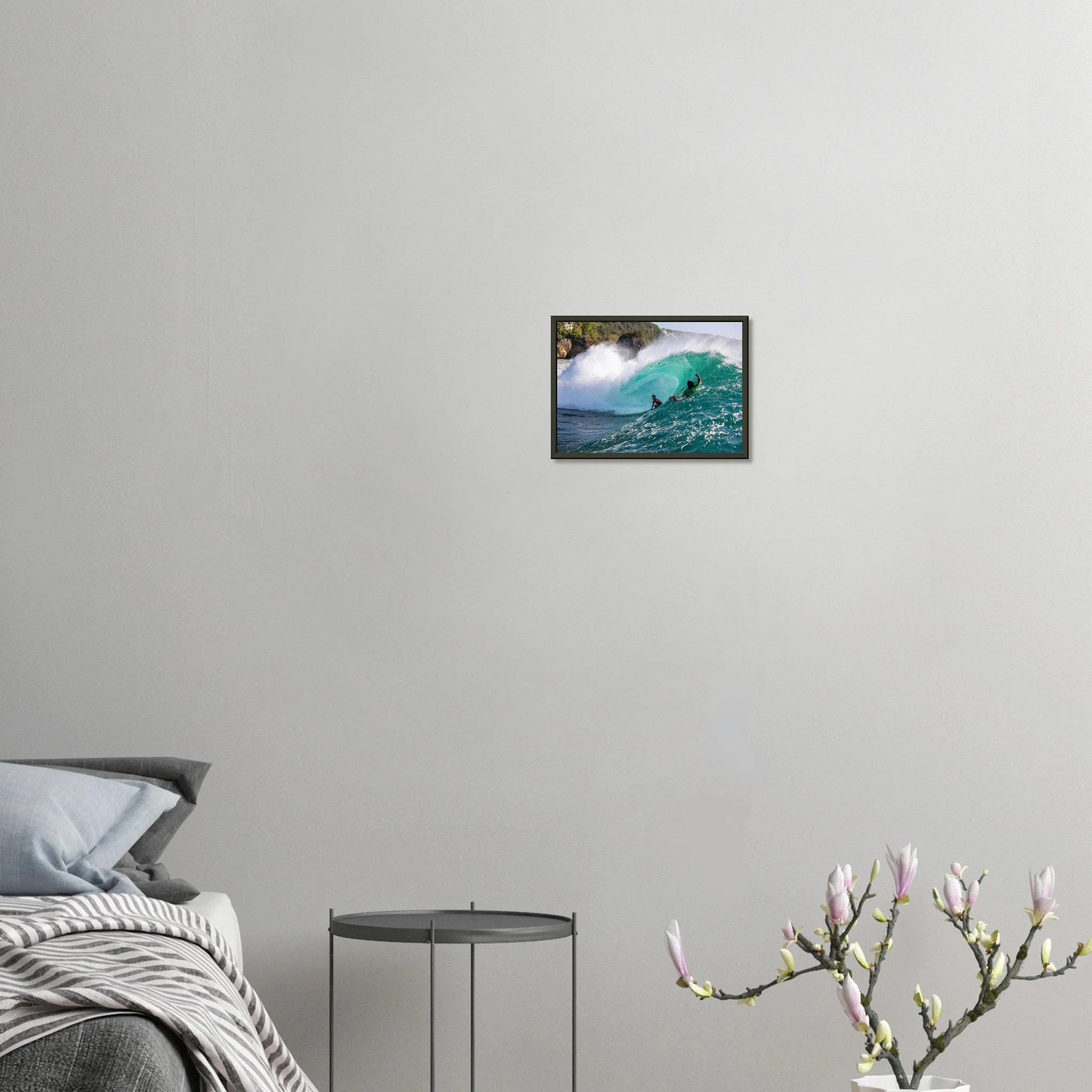 Padang Padang, Bali (Indonesien) – Linker Reefbreak auf der Bukit-Halbinsel, bekannt als balinesisches Pipeline-Pendant. Poster im Metallrahmen.