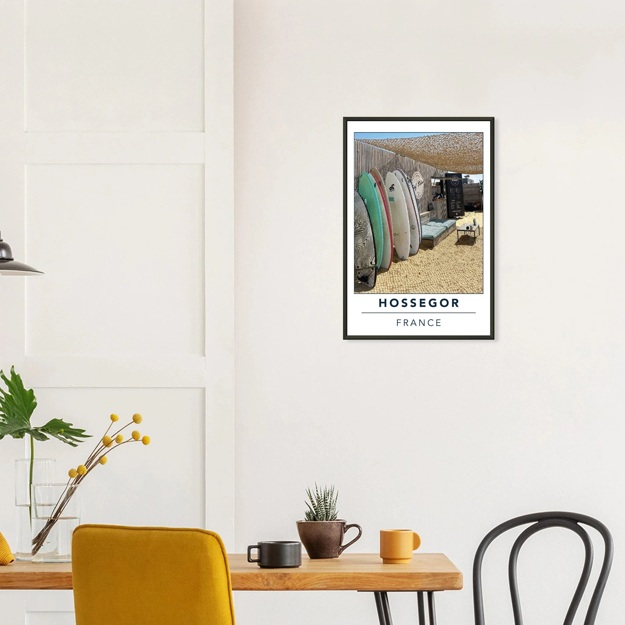 Hossegor, Frankreich – Beachbreak-Hotspot in den Landes, Austragungsort der WSL-Quiksilver-Pro-Wettkämpfe. Poster im Metallrahmen.