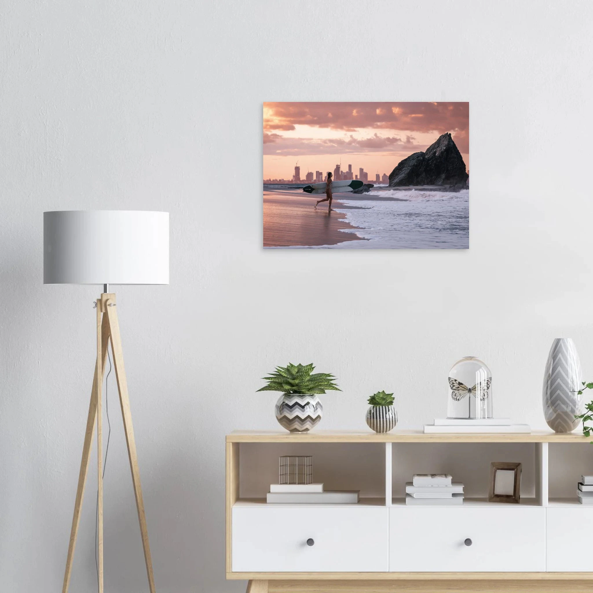Gold Coast, Australien – Queensland-Küste mit Superbank Pointbreaks wie Snapper Rocks und Kirra. Kunstdruck auf Alu-Dibond.