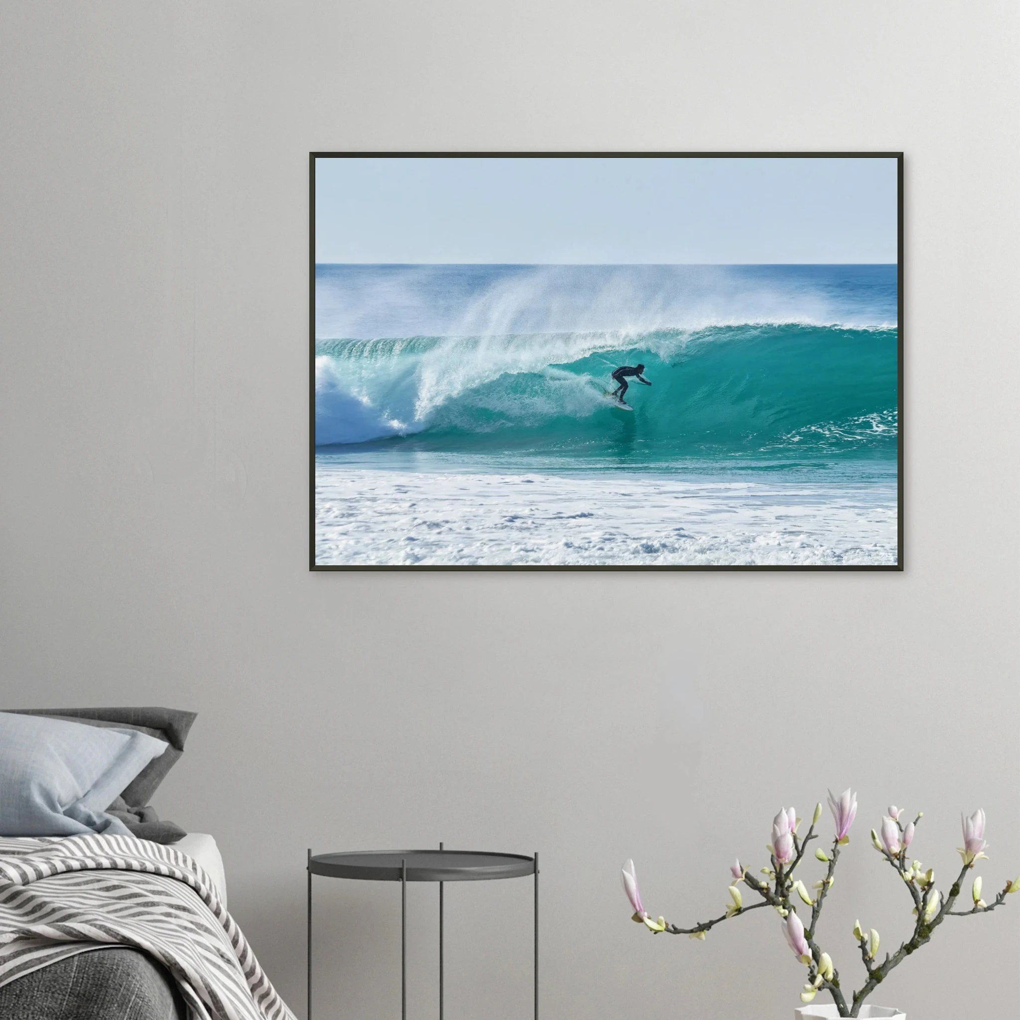 Siargao, Philippinen – Tropische Insel mit rechtem Reefbreak Cloud 9, Austragungsort der Siargao Cup. Poster im Metallrahmen.