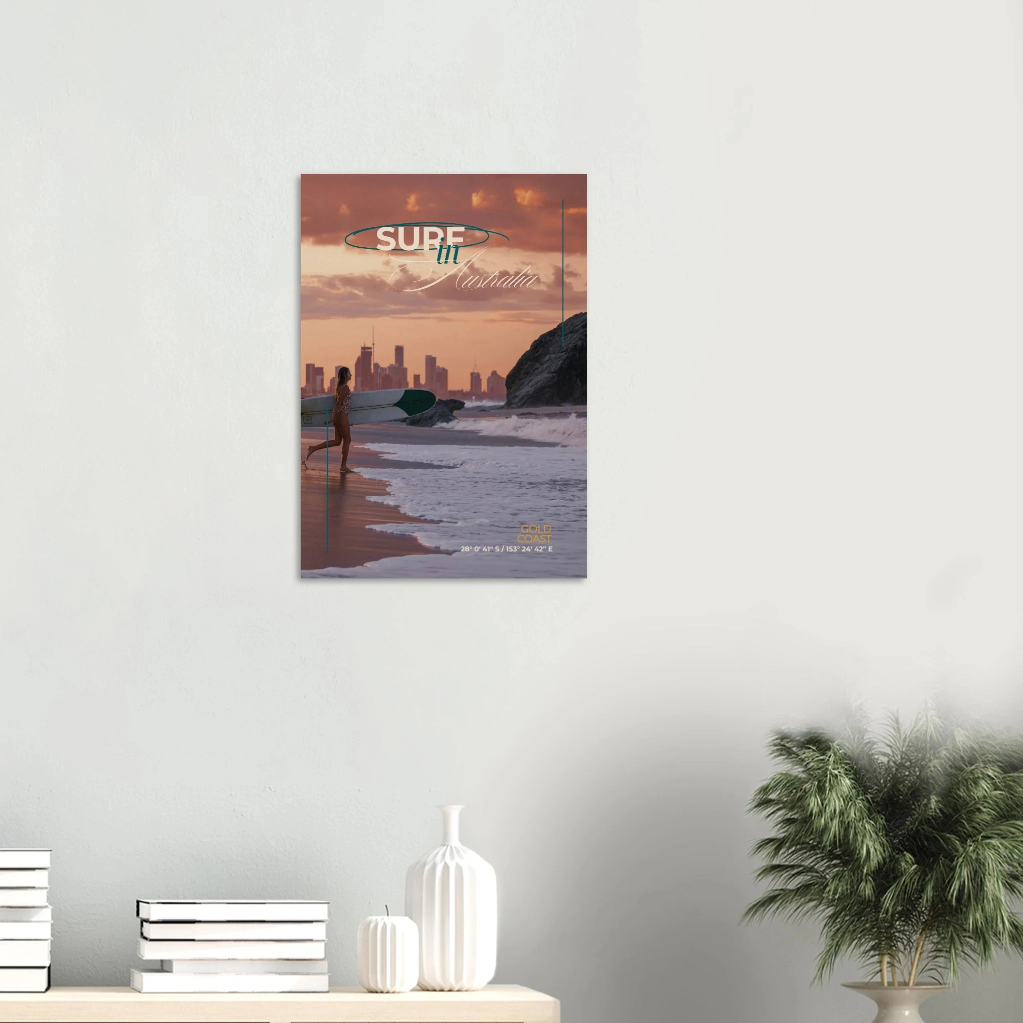 Gold Coast, Australien – Queensland-Küste mit Superbank Pointbreaks wie Snapper Rocks und Kirra. Poster.