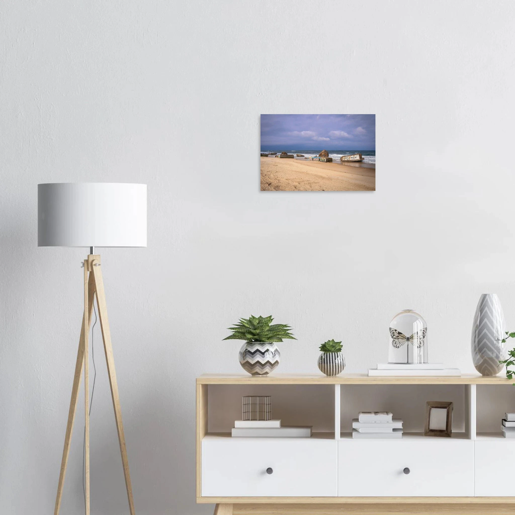 Capbreton, Frankreich – Hafenstadt an der französischen Atlantikküste mit Gouf-Canyon vor der Küste und kräftigen Beachbreaks. Kunstdruck auf Alu-Dibond.