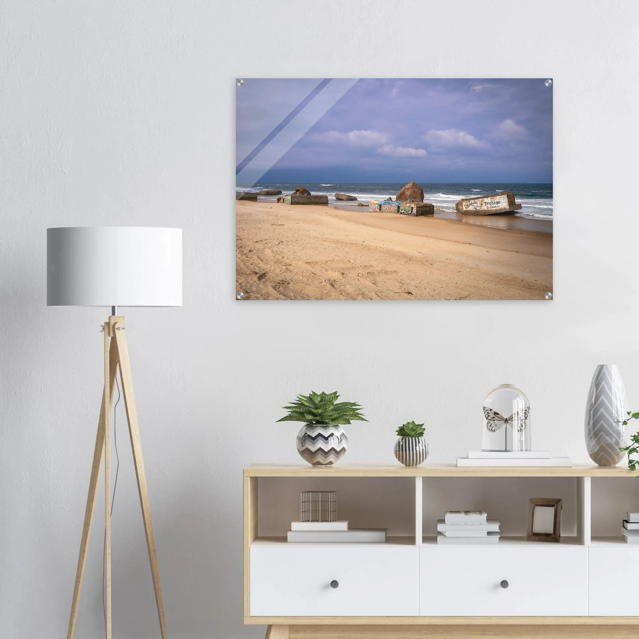 Capbreton, Frankreich – Hafenstadt an der französischen Atlantikküste mit Gouf-Canyon vor der Küste und kräftigen Beachbreaks. Kunstdruck auf Acrylglas.