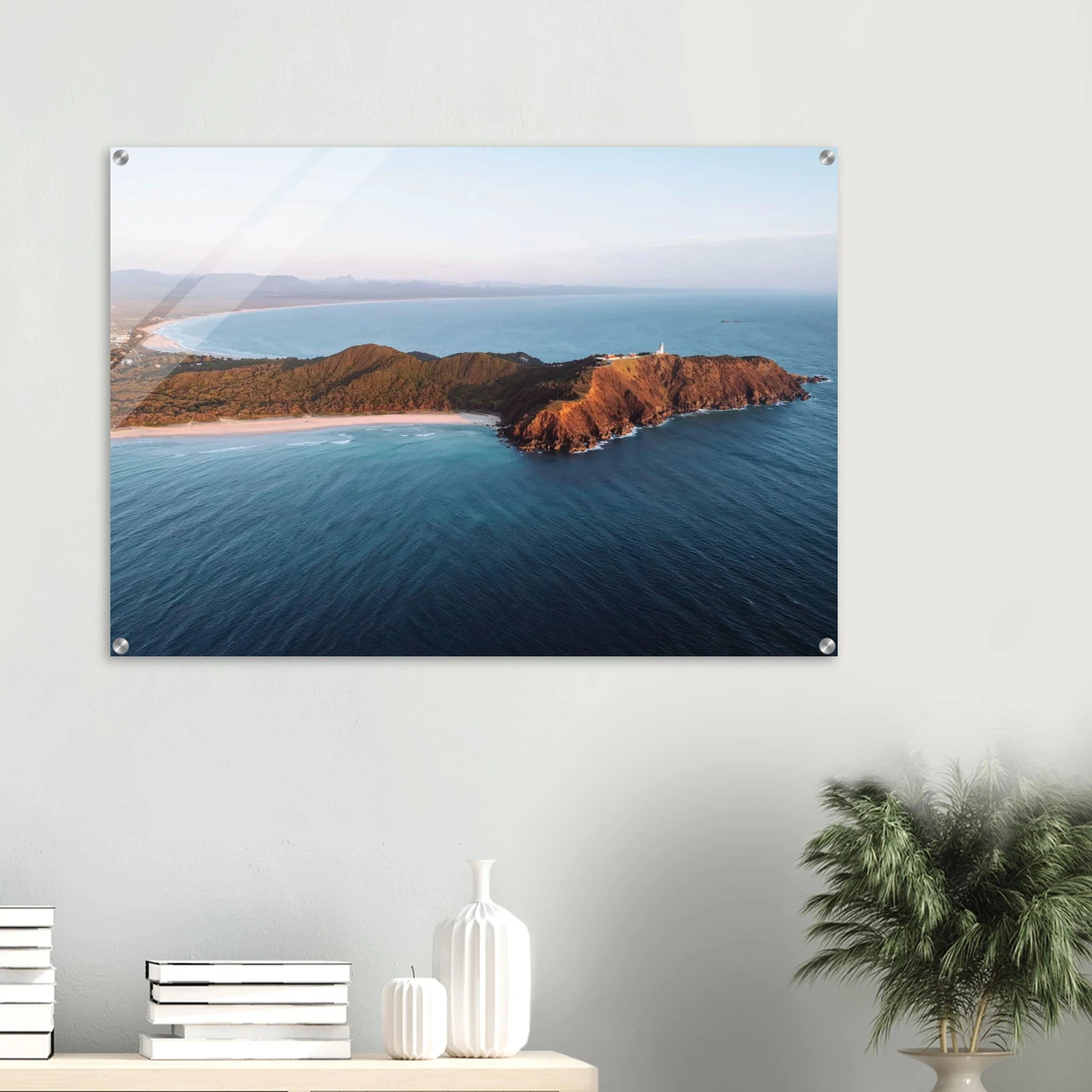 Byron Bay, Australien – Östlichster Punkt Australiens mit langen Pointbreaks und entspanntem Longboard-Flair. Kunstdruck auf Acrylglas.