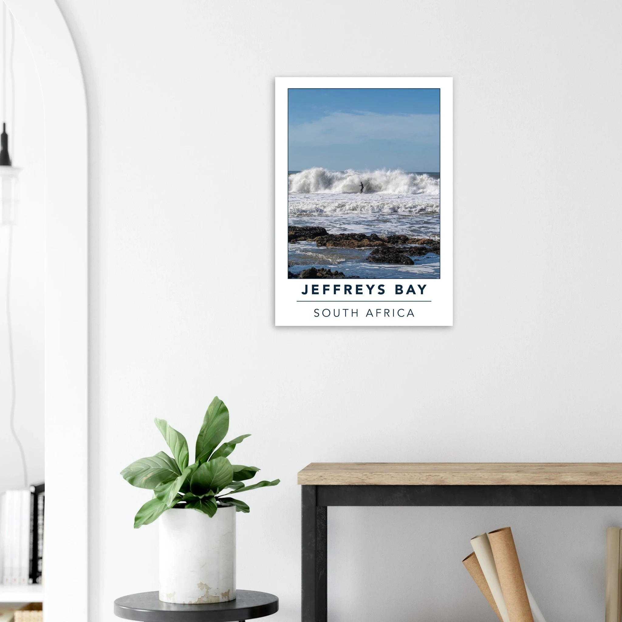 Jeffreys Bay, Südafrika – Supertubes-Pointbreak am Indischen Ozean, Austragungsort der WSL Corona Open J-Bay. Kunstdruck auf Alu-Dibond.