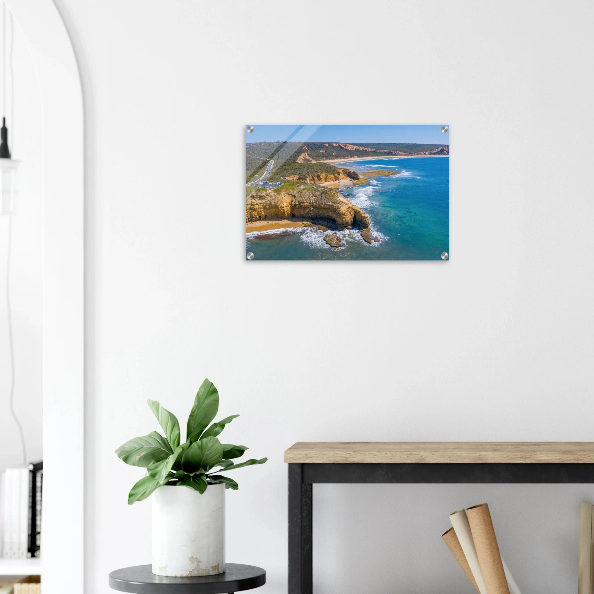 Torquay, Australien – Heimat der Bells Beach und Sitz der Surfmarken Rip Curl und Quiksilver in Victoria. Kunstdruck auf Acrylglas.