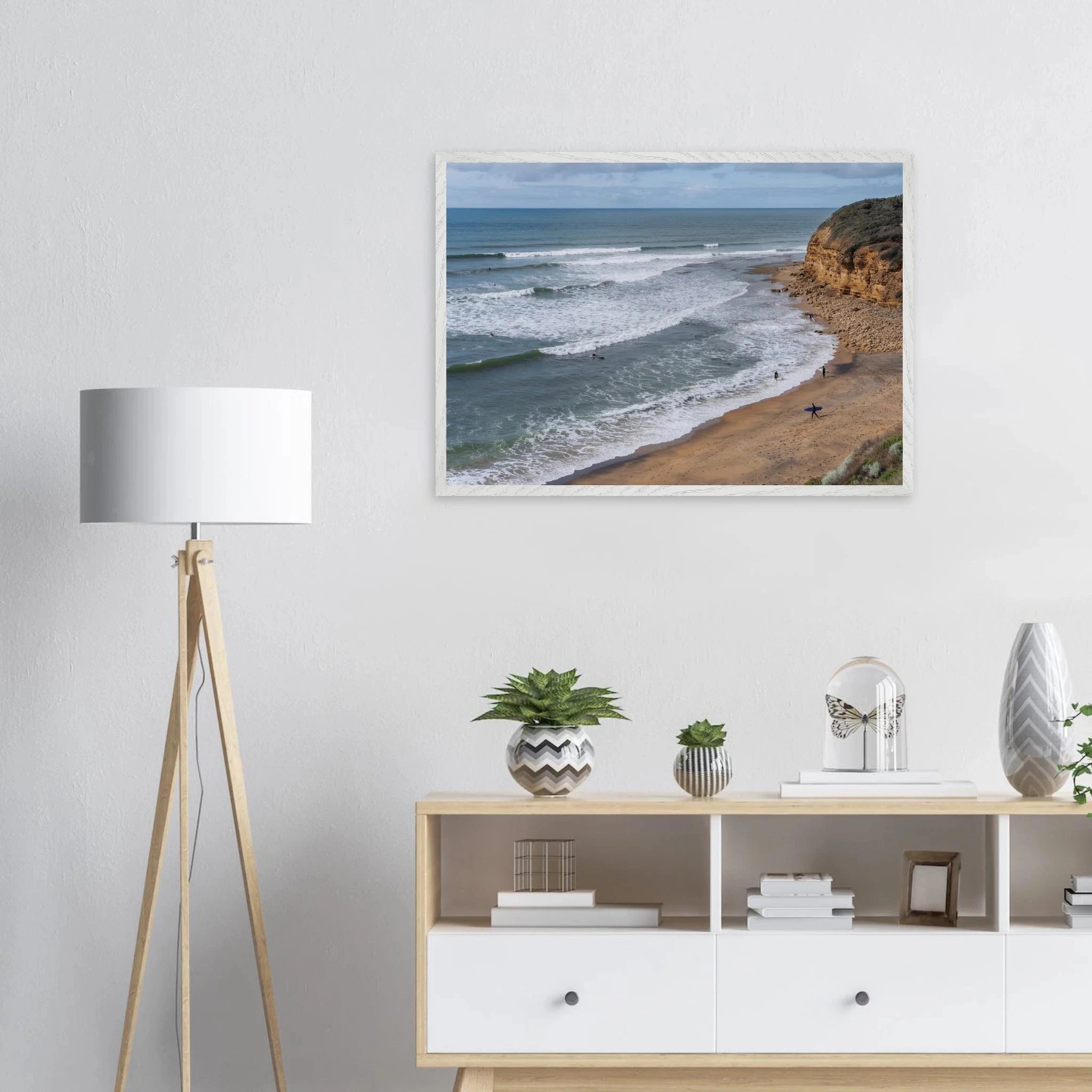 Torquay, Australien – Heimat der Bells Beach und Sitz der Surfmarken Rip Curl und Quiksilver in Victoria. Poster im Galerie-Holzrahmen.
