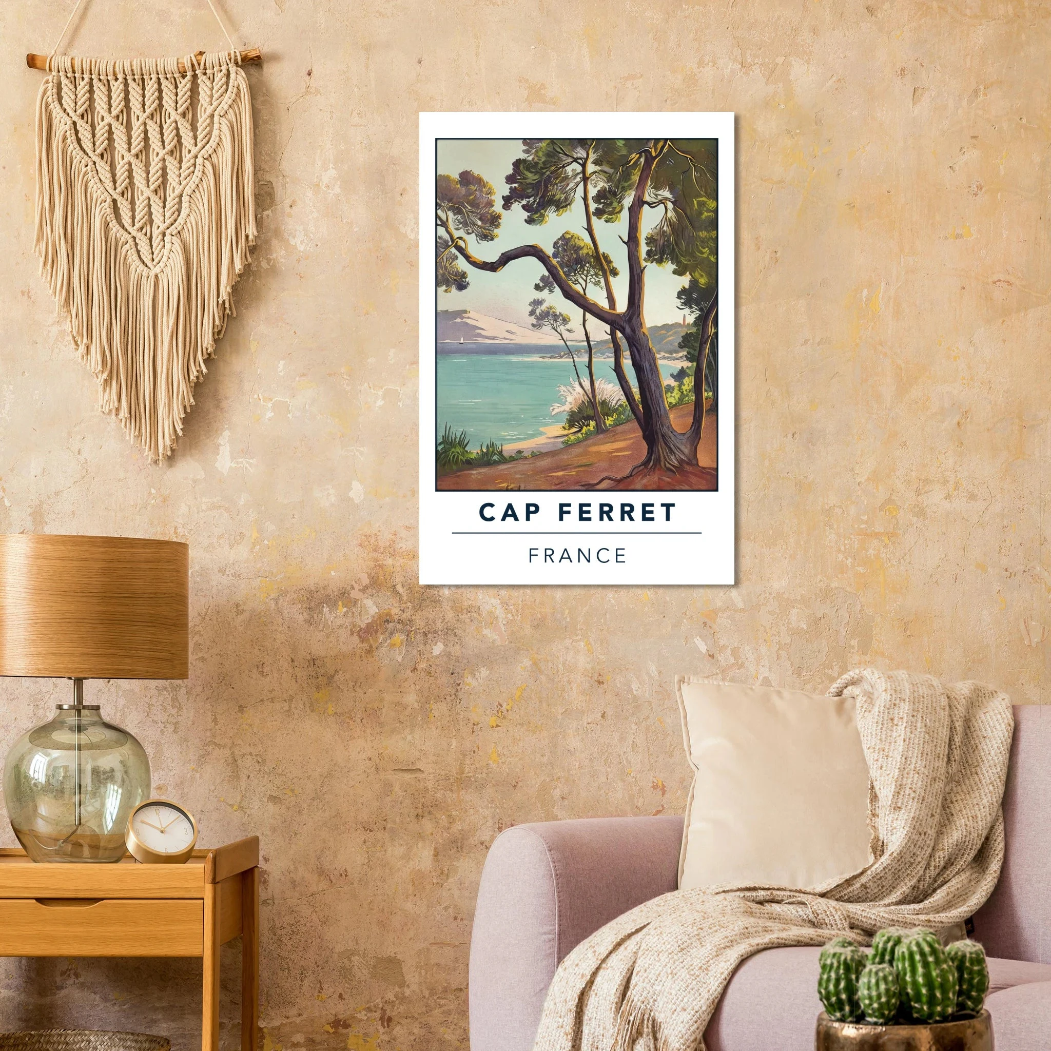 Cap Ferret, Frankreich – Atlantik-Halbinsel südwestlich von Bordeaux mit langen Beachbreaks und Dünenlandschaft. Kunstdruck auf Alu-Dibond.