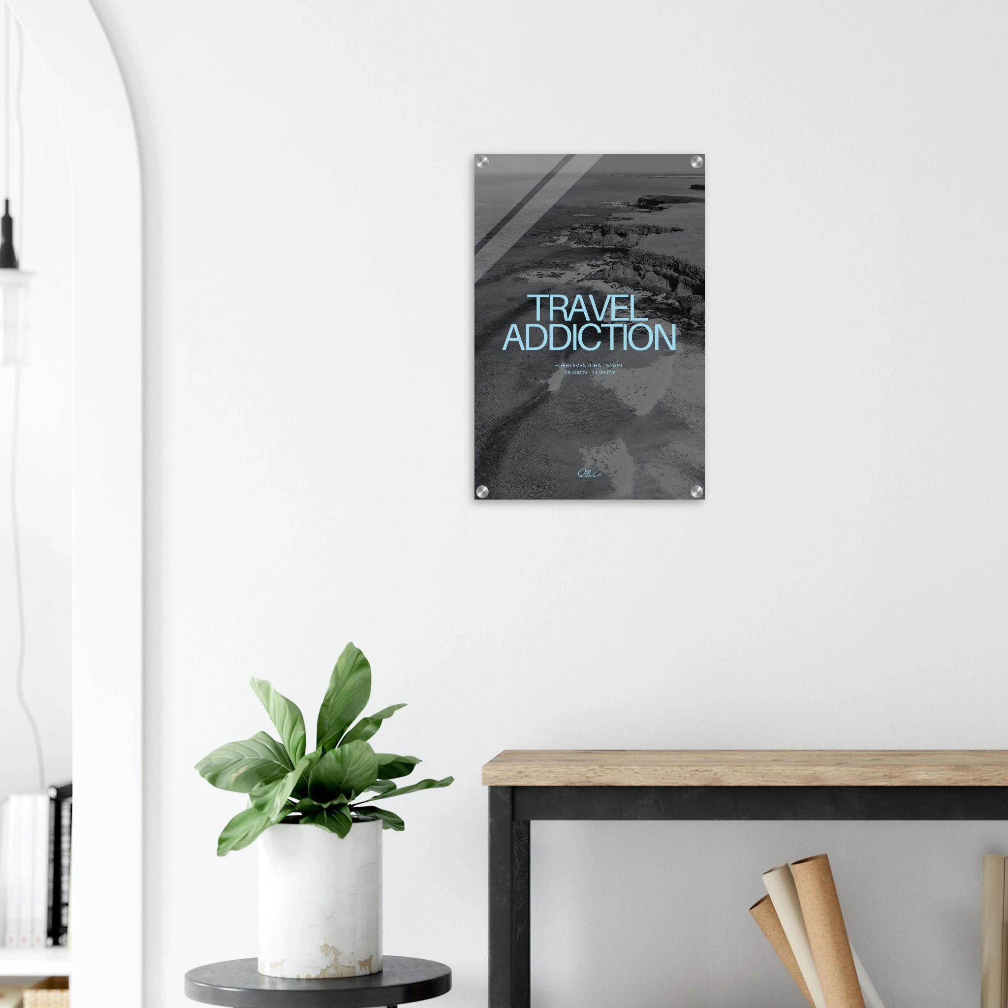 Fuerteventura, Spanien – Kanareninsel mit Vulkangestein-Reefbreaks im Norden und ganzjährig konstantem Atlantik-Swell. Kunstdruck auf Acrylglas.